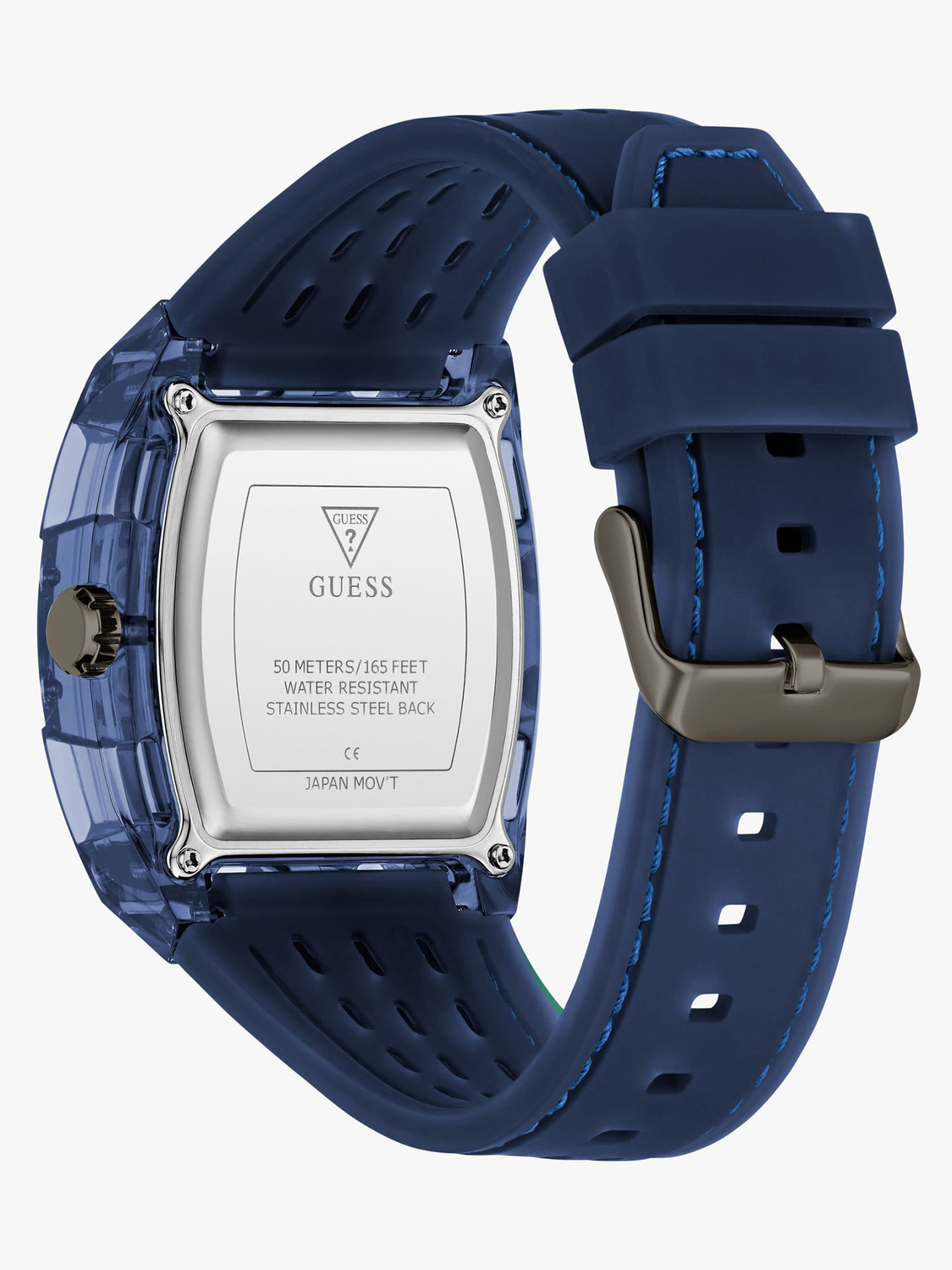 Image of GUESS GW0959G1 Blue Rectangle Dial Analog Watch - For Men