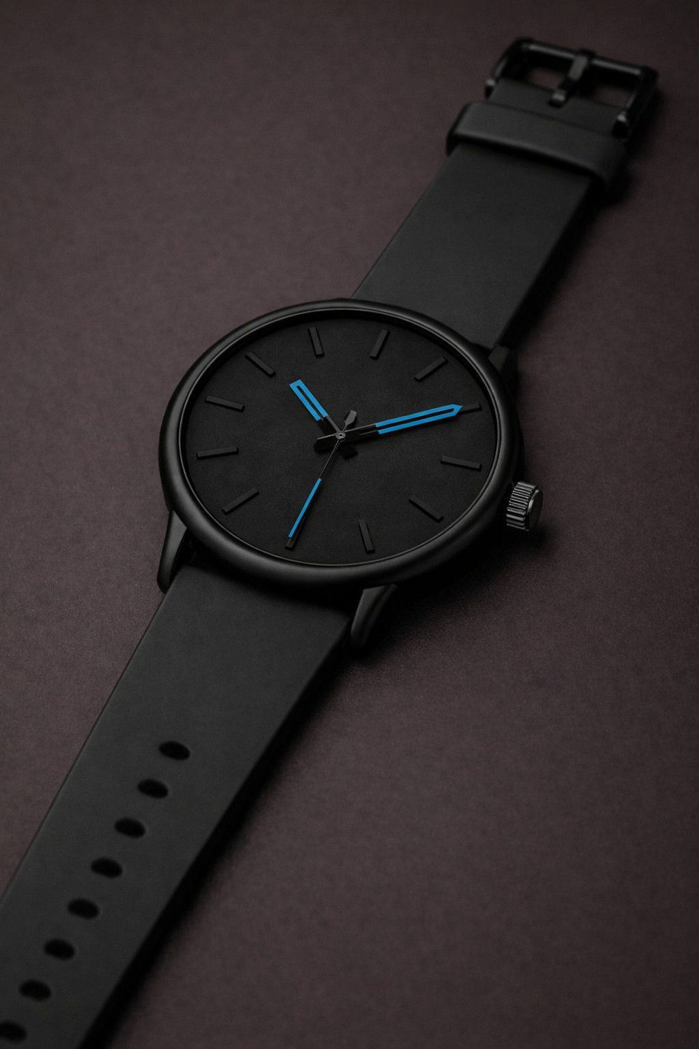 Image of Freshilo Full Black Dial Analog Watch for Men With Silicone Strap Analog Watch - For Men blue