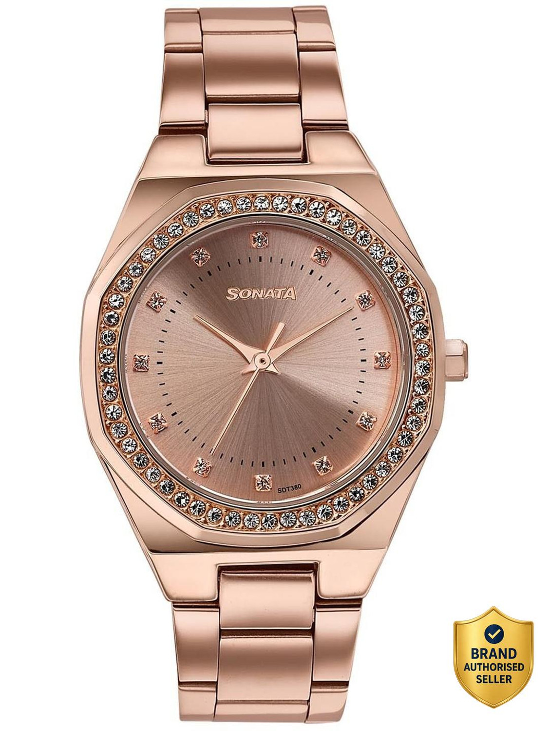 Image of SONATA Jashn Sonata Jashn Quartz Rose gold Dial Rose gold Strap Wedding Analog Watch - For Women
