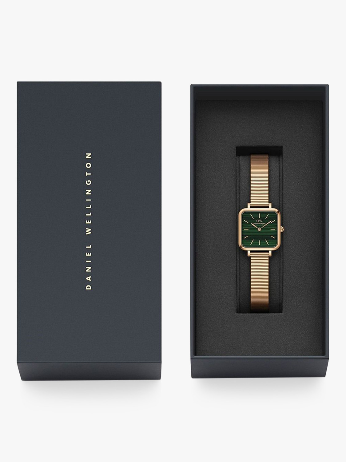 Image of DANIEL WELLINGTON Quadro Studio 22x22mm Green Dial Analog Watch - For Women