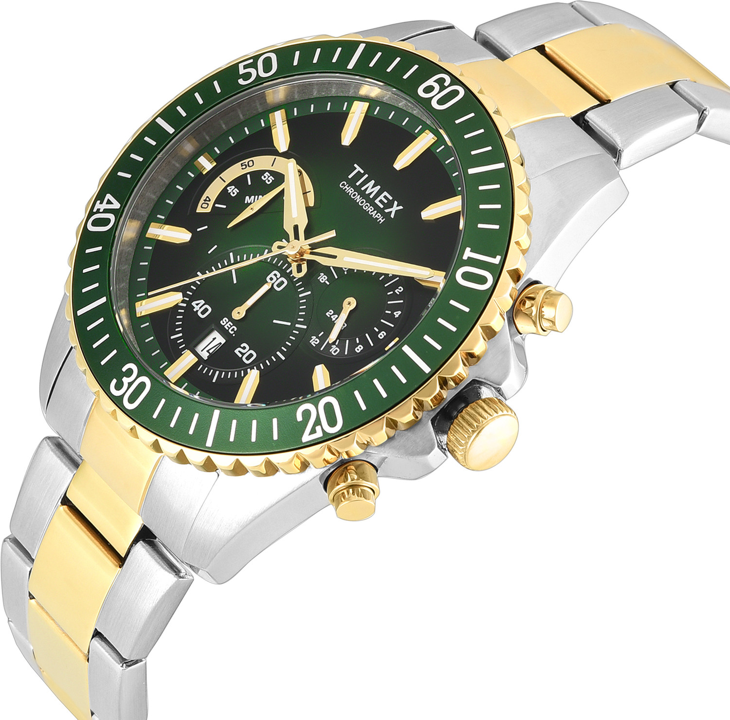 Image of TIMEX Chronograph, Green Round Dial Analog Watch - For Men
