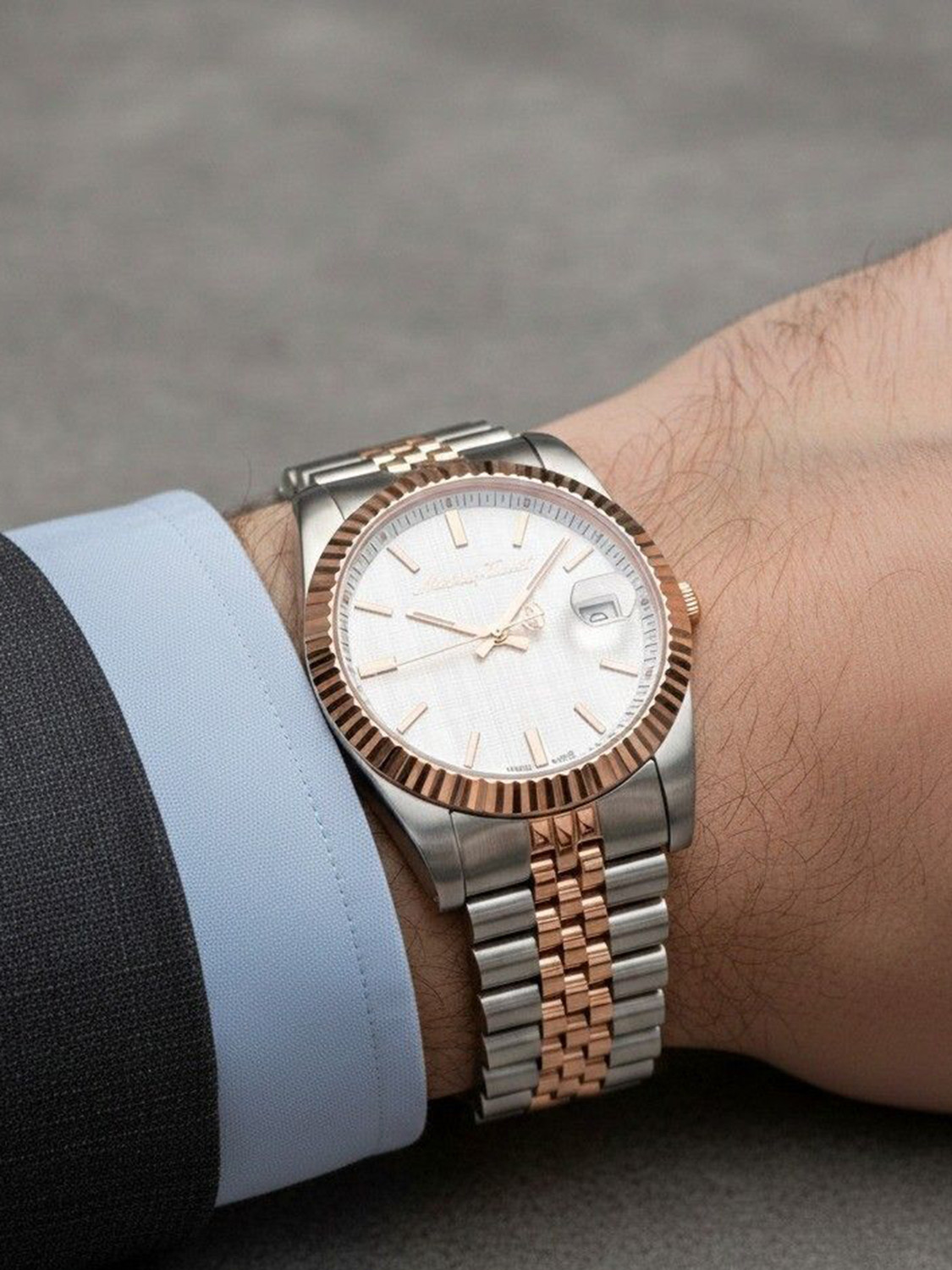 Image of Mathey-Tissot H810RA Swiss Made Mathy III Quartz Ronda 515 H3 Movement White Dial Analog Watch - For Men