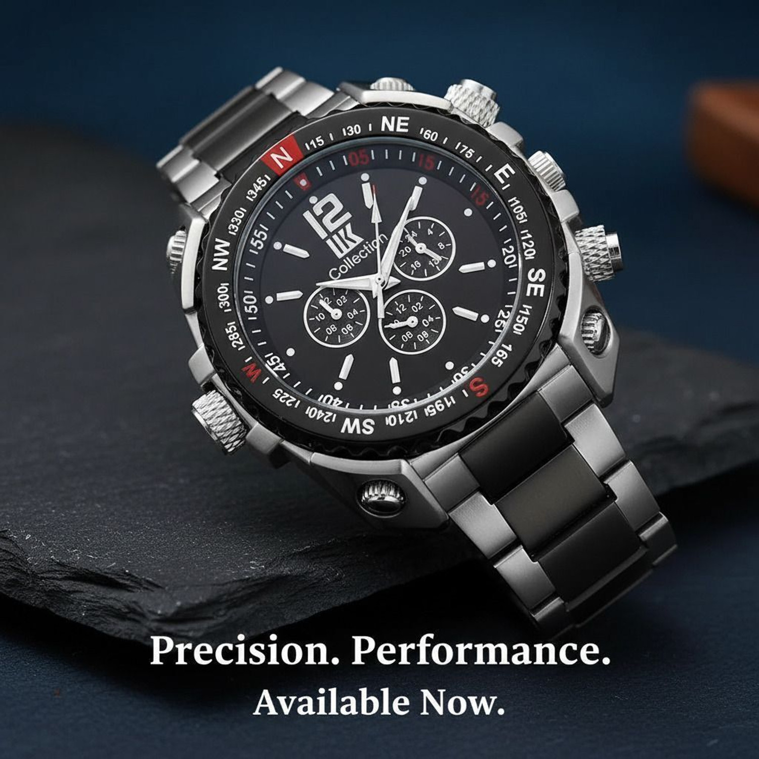 Image of IIK Collection Ralx Black Studded Dial with Numerical Rim Case & Multicolor Bracelet Strap Analog Watch - For Men
