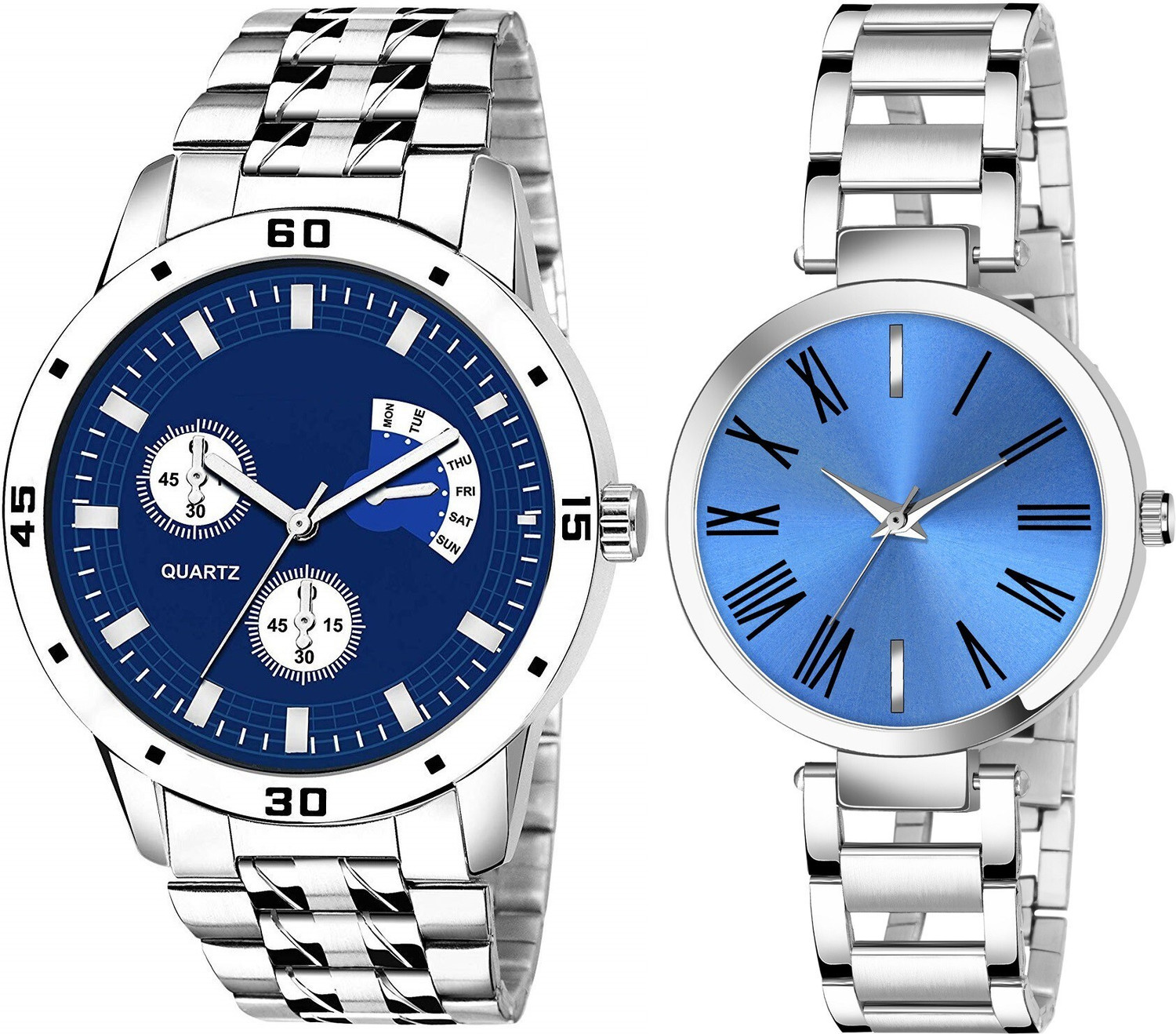 Image of Blue Pearl Analog Watch - For Couple