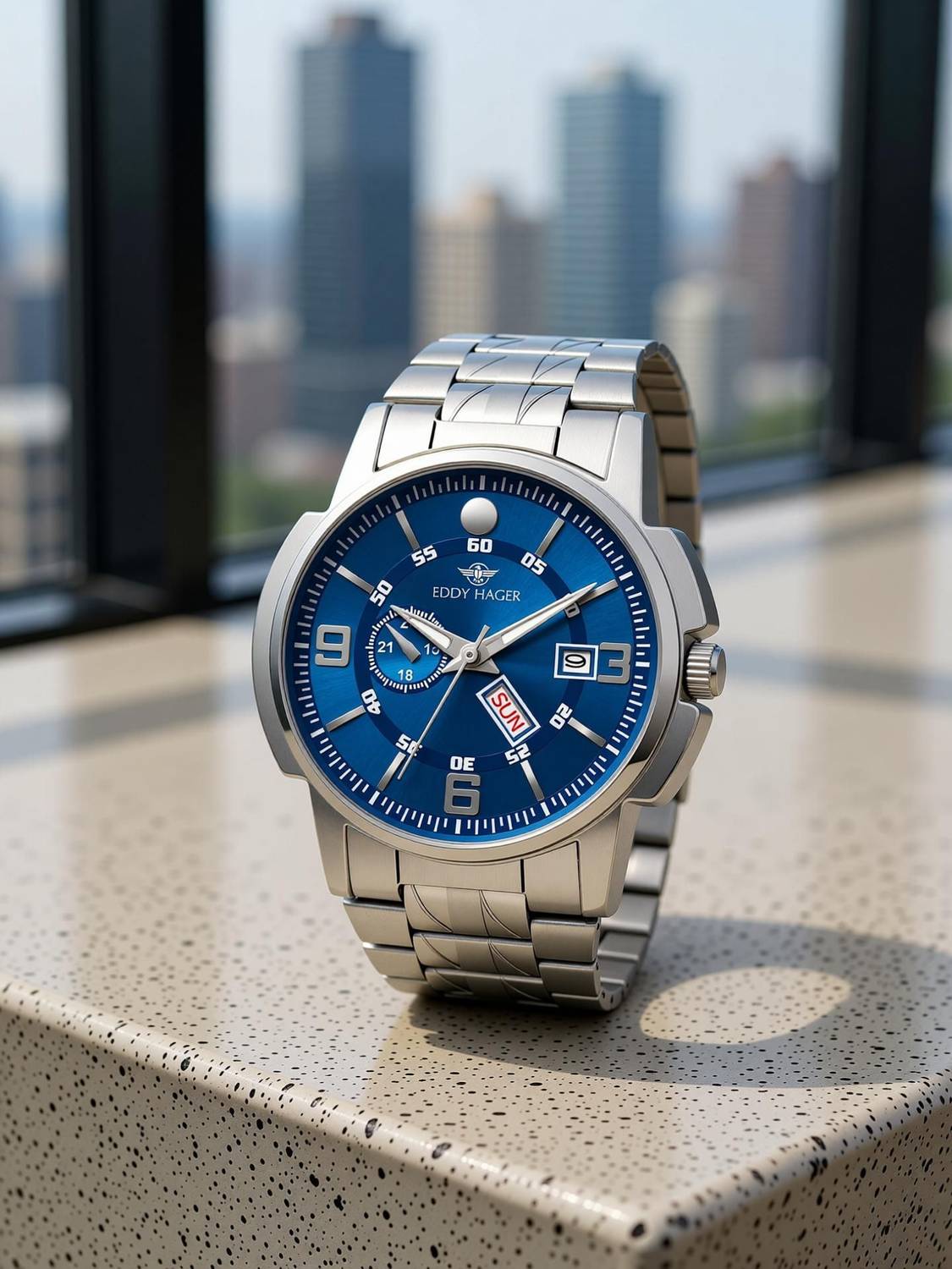 EDDY HAGER 226-BL Blue Men's Watch - Image 5