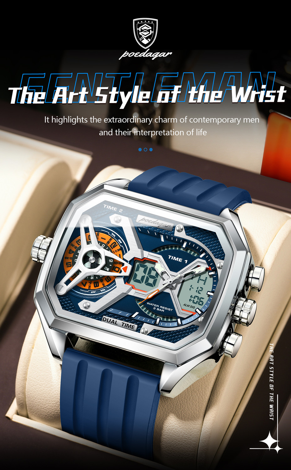 Image of POEDAGAR E106G-A Analog-Digital Watch - For Men