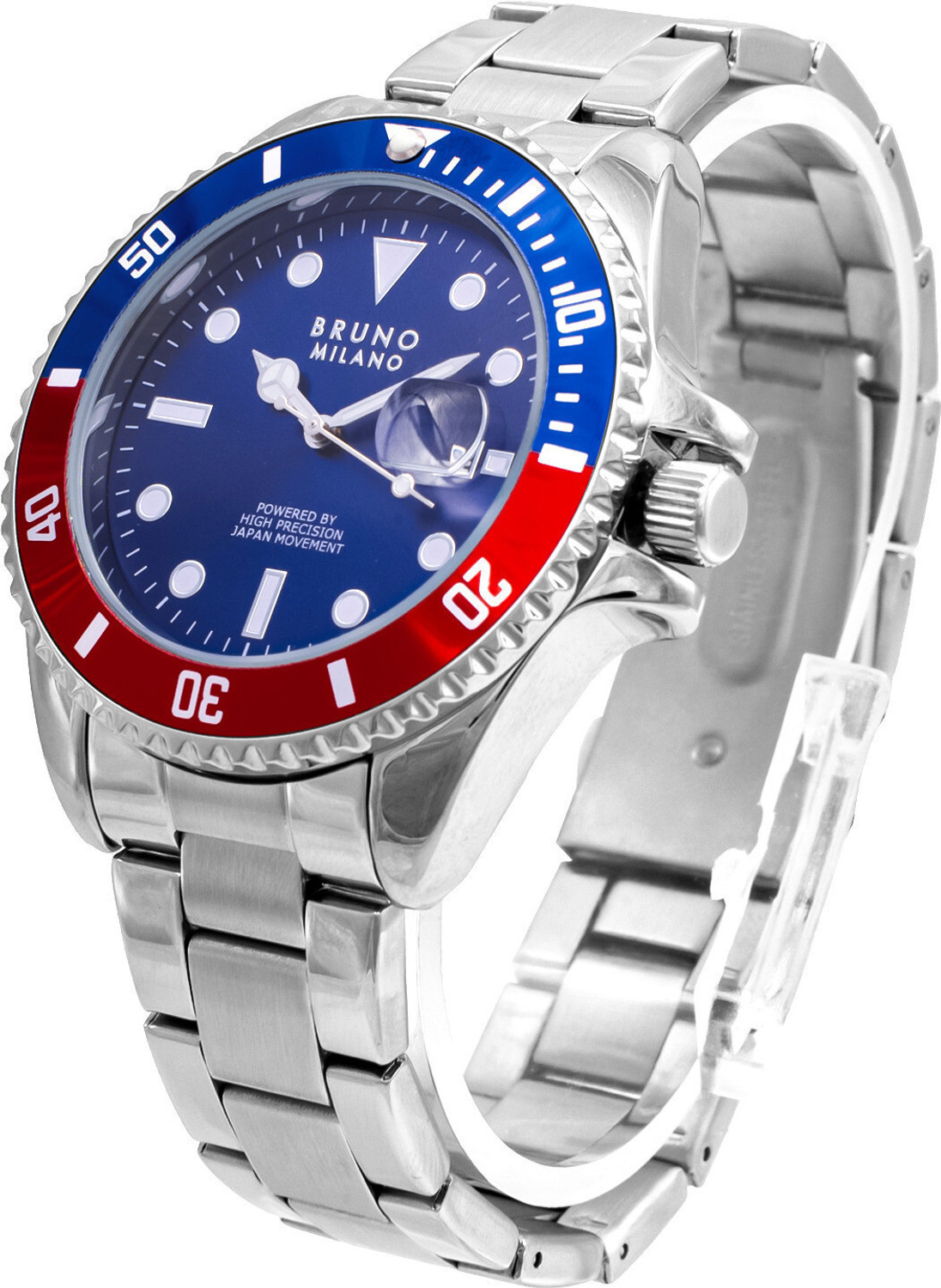 Image of Bruno Milano Luxury Red Blue Stainless Steel Analog watch for Men Analog Watch - For Men