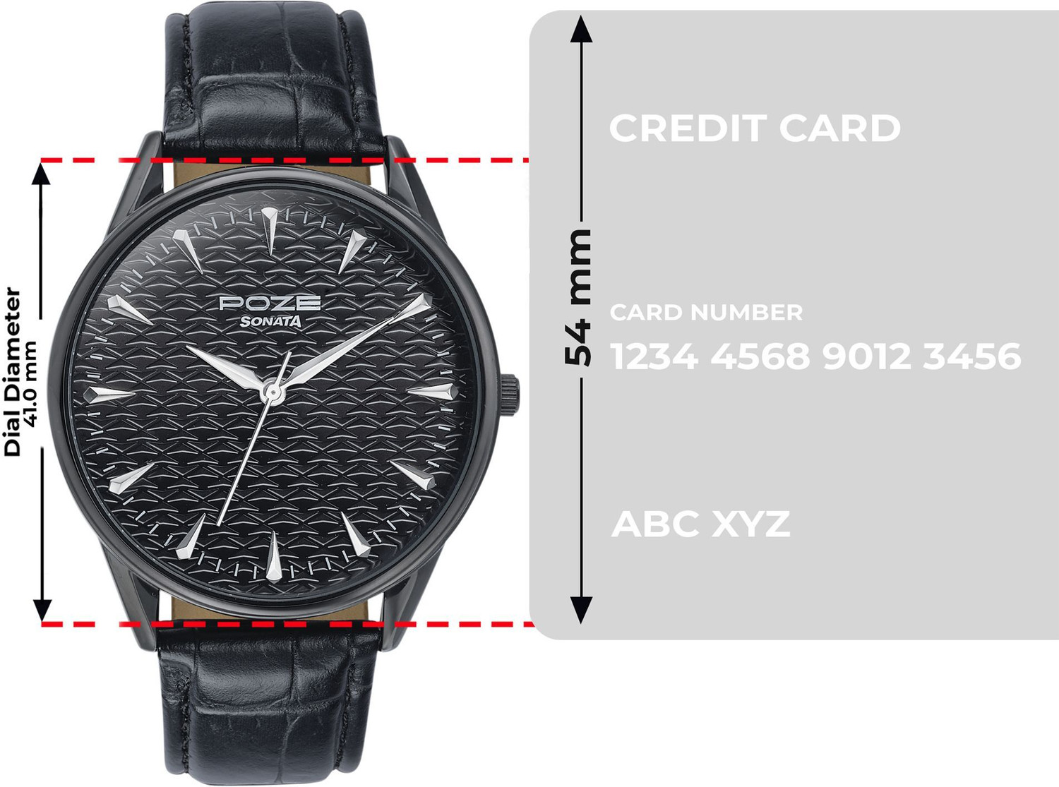 Image of SONATA Poze - Leather Analog Watch - For Men