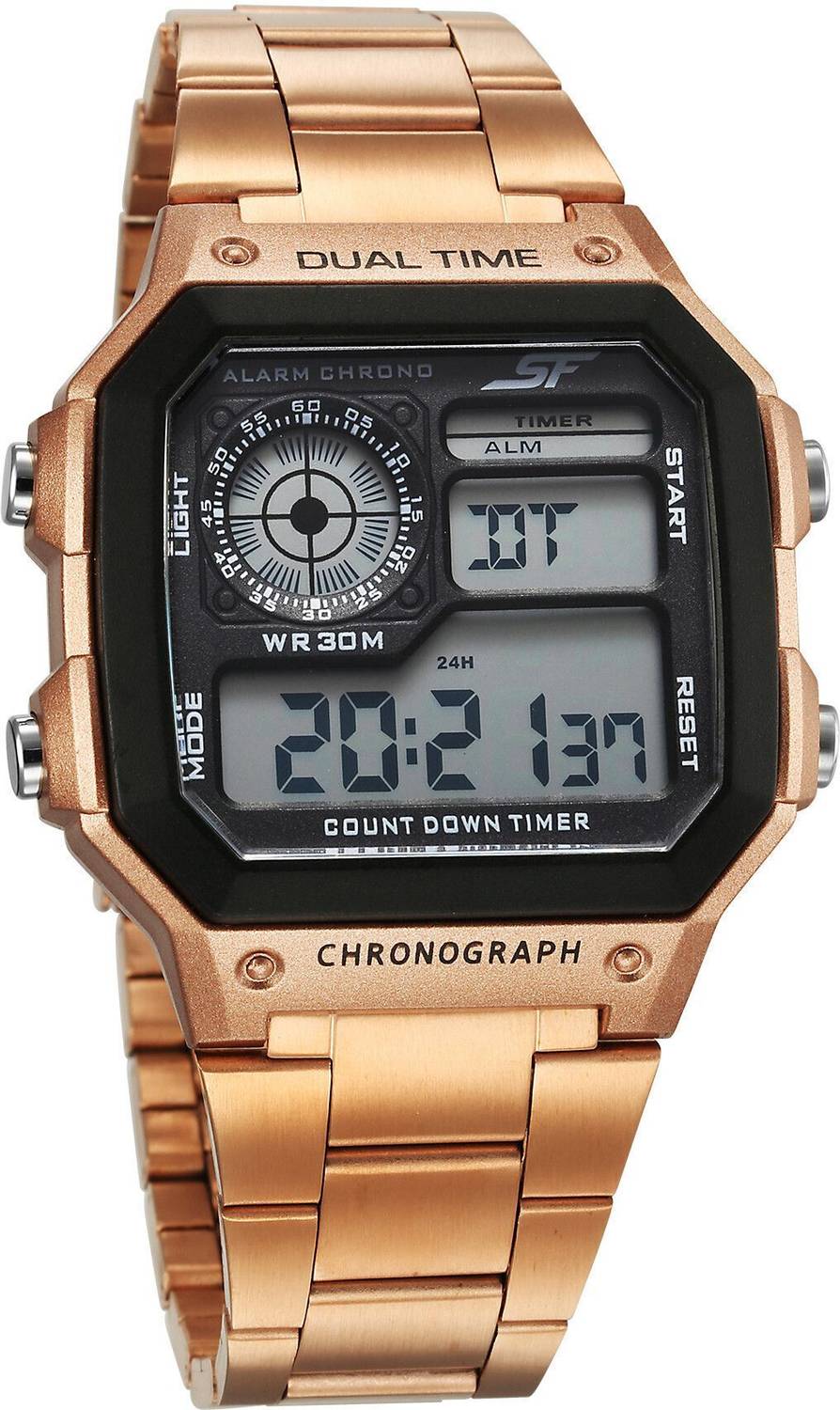 SONATA SF Hexa Metal Digital Black Dial Rose Gold Stainless Steel - Image 2