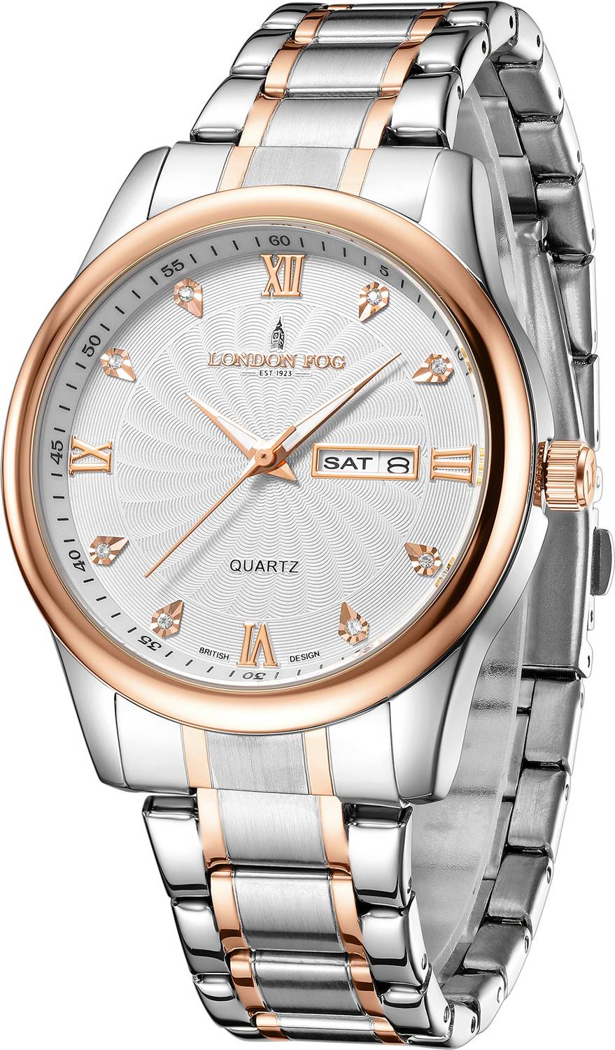 London Fog White Dial Day-Date Watch - Image 1