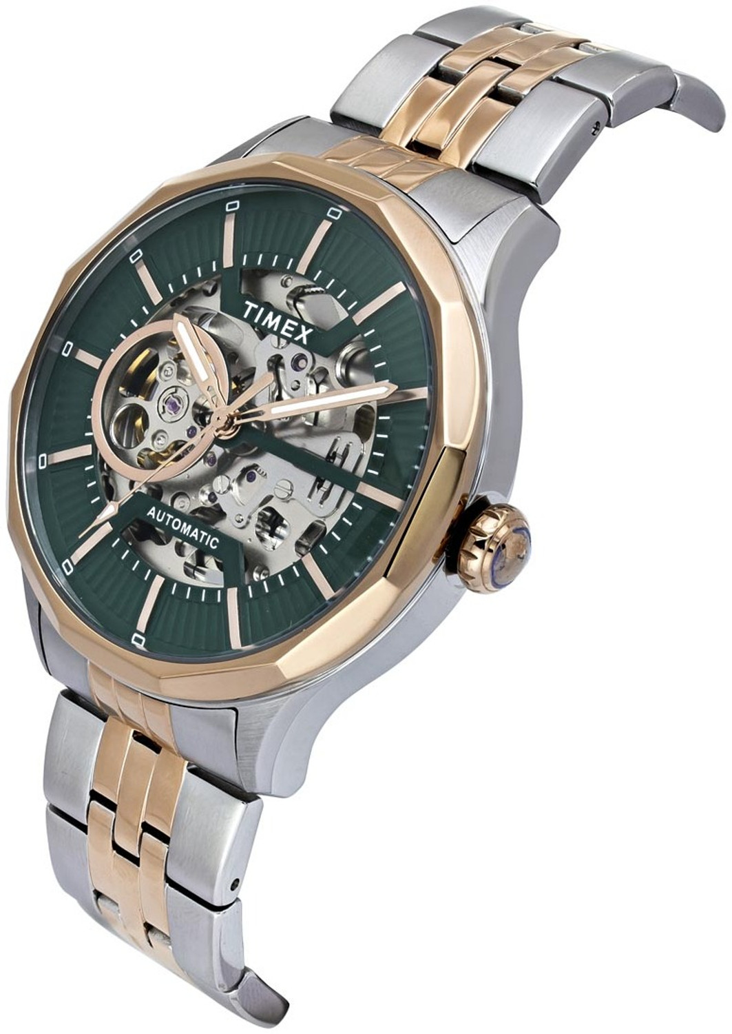 Image of TIMEX TWEG27602 Signio Round 44mm Green Dial Analog Watch - For Men