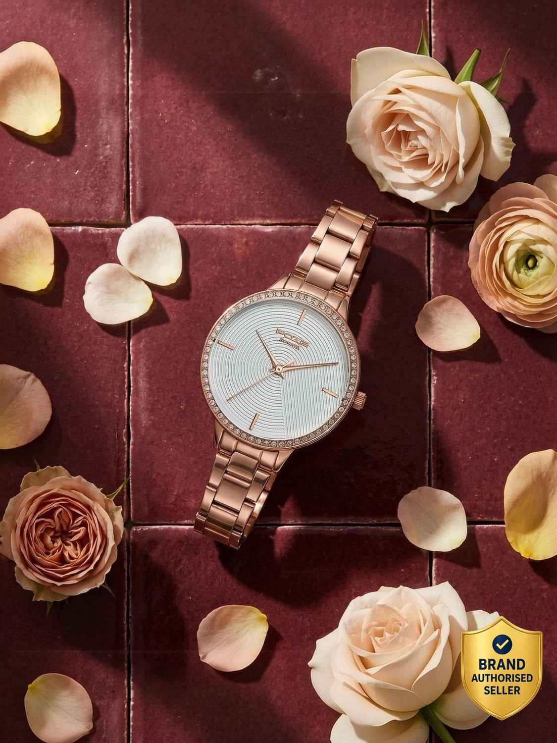 Image of SONATA Poze Drop 9.1 Sonata Poze 9 Quartz Silver Dial IPRG Strap Analog Watch - For Women