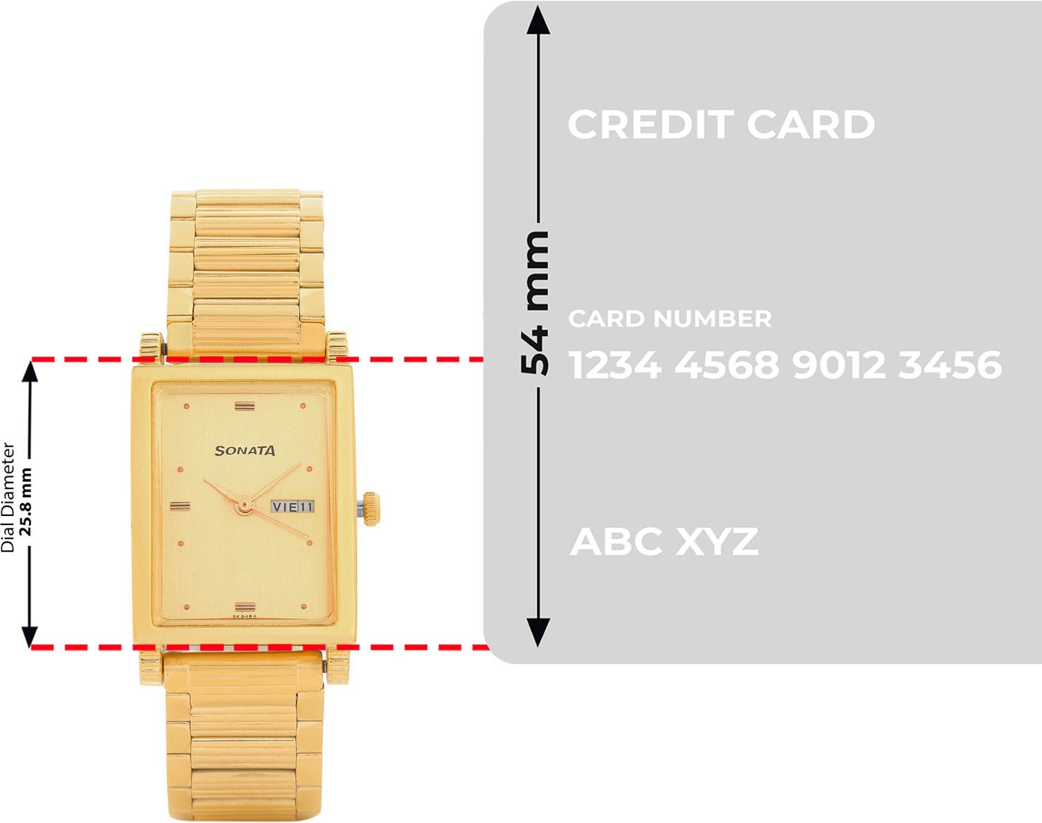 Image of SONATA NP7058YM05 Sonata with Day & Date Champagne Dial Gold Stainless Steel Strap Analog Watch - For Men