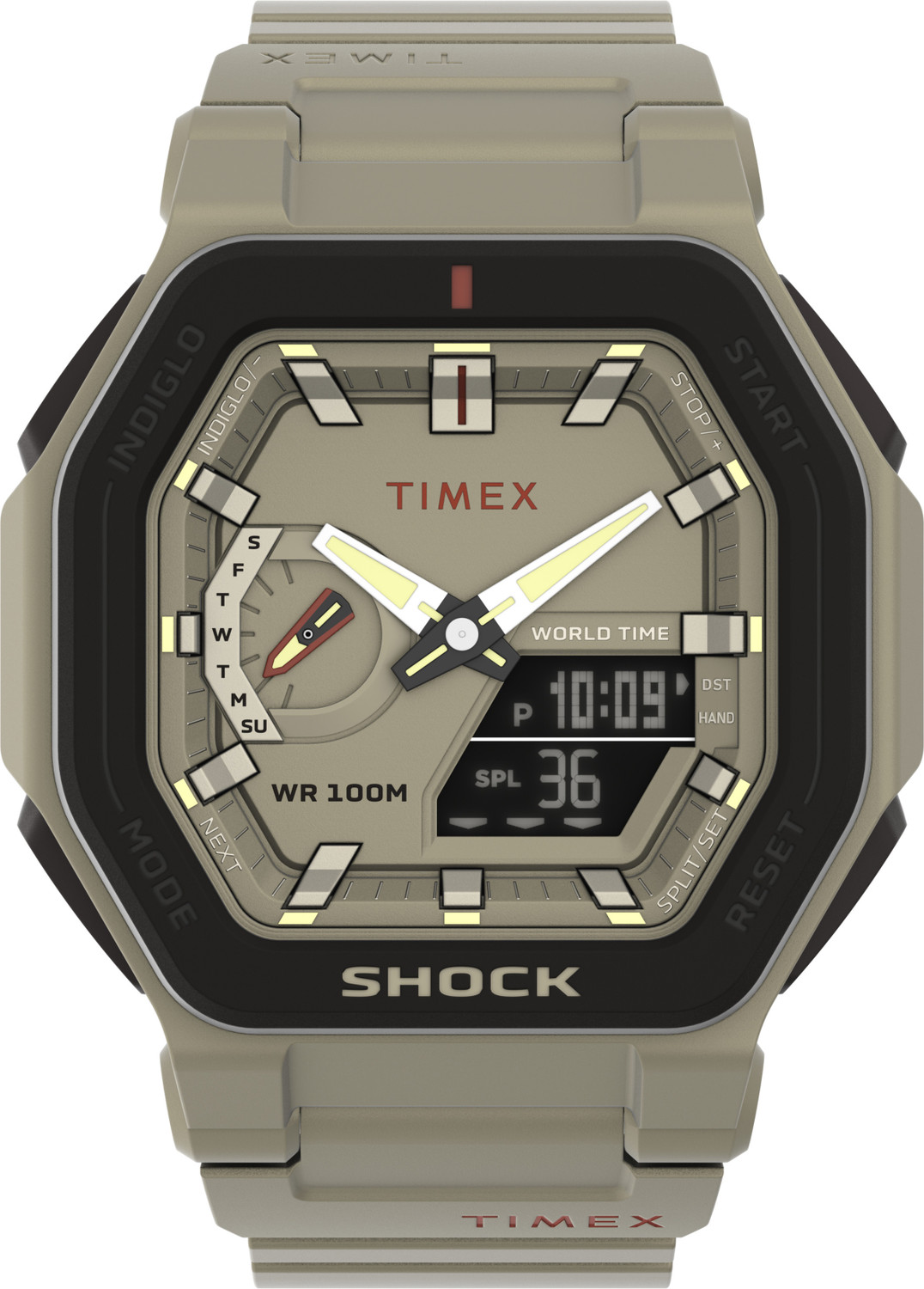 Image of TIMEX Command Square 45mm Tan Dial Analog Watch - For Men