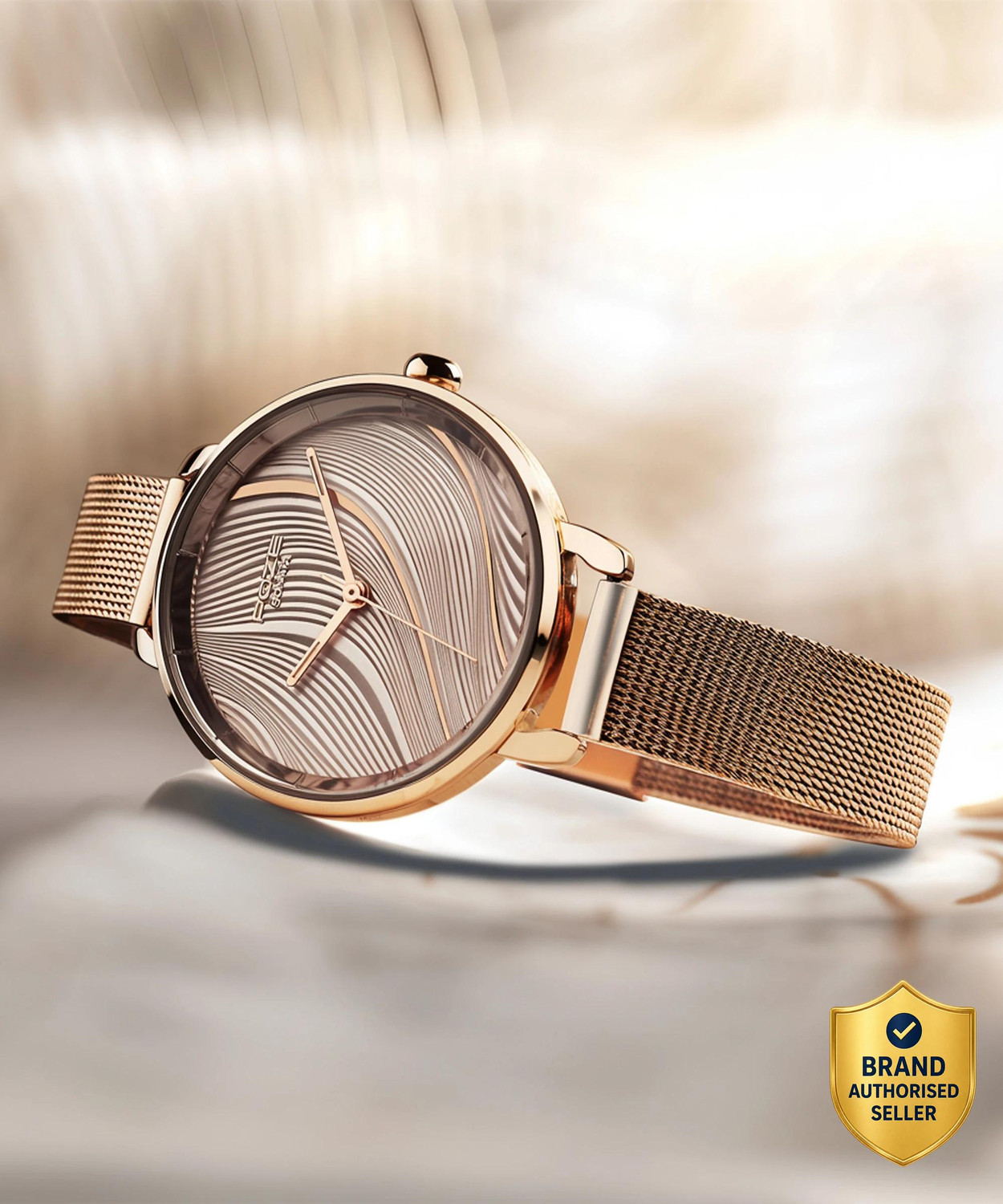 Image of SONATA Poze Rose Gold Strap with Rose Gold Dial Analog Watch - For Women