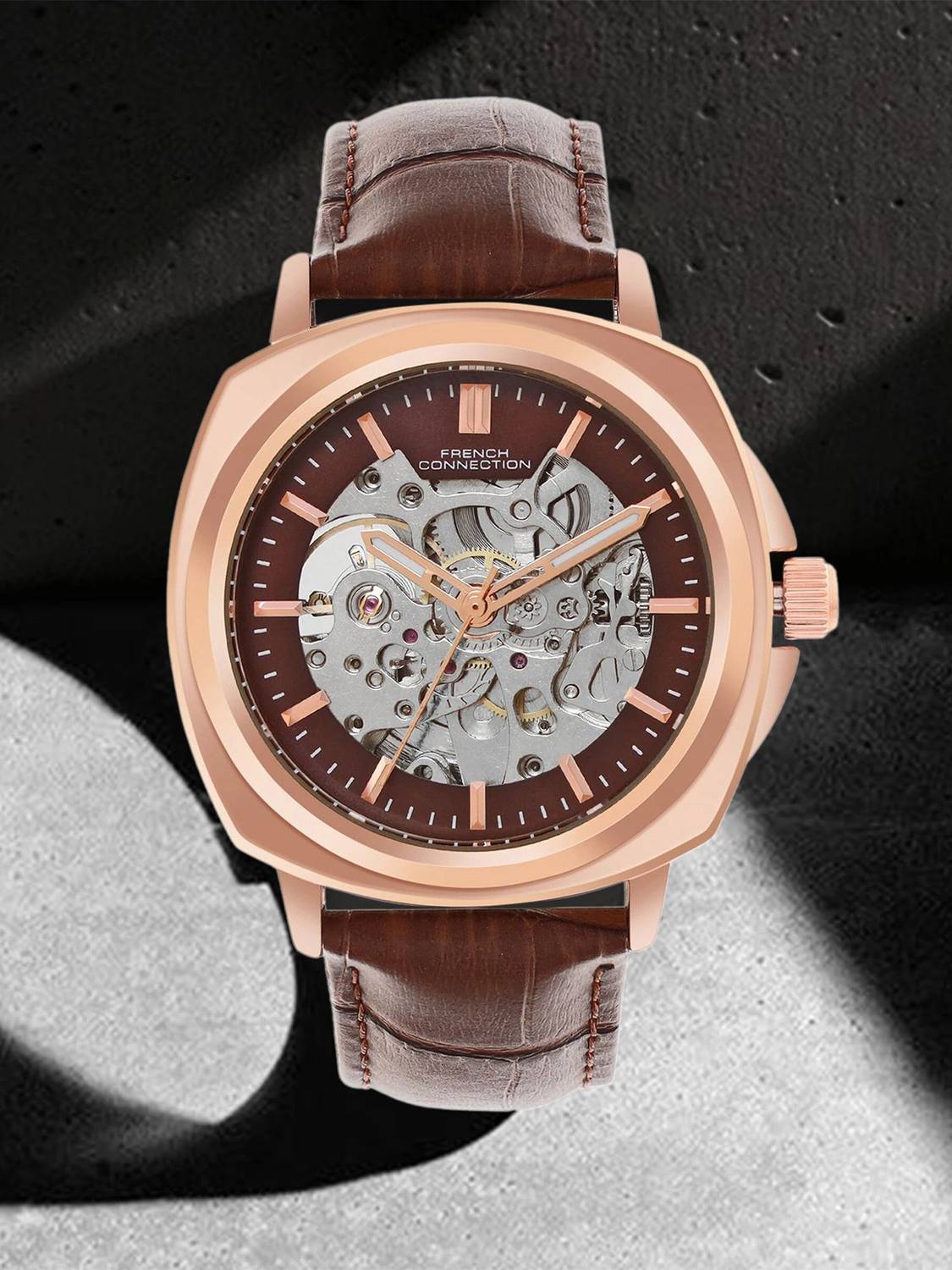 French Connection FCA07BR Brown Textured Dial | Automatic Watch