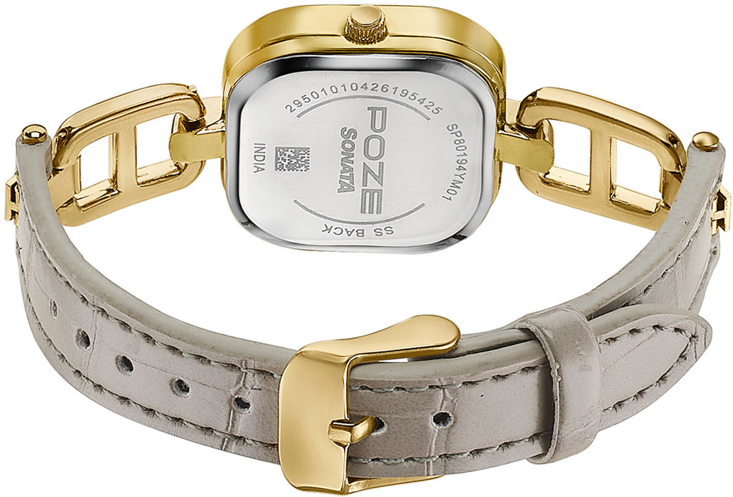 Image of SONATA Poze Drop 9.2 Poze 9 Quartz Beige Dial IPG & Taupe Alloy Strap Analog Watch - For Women