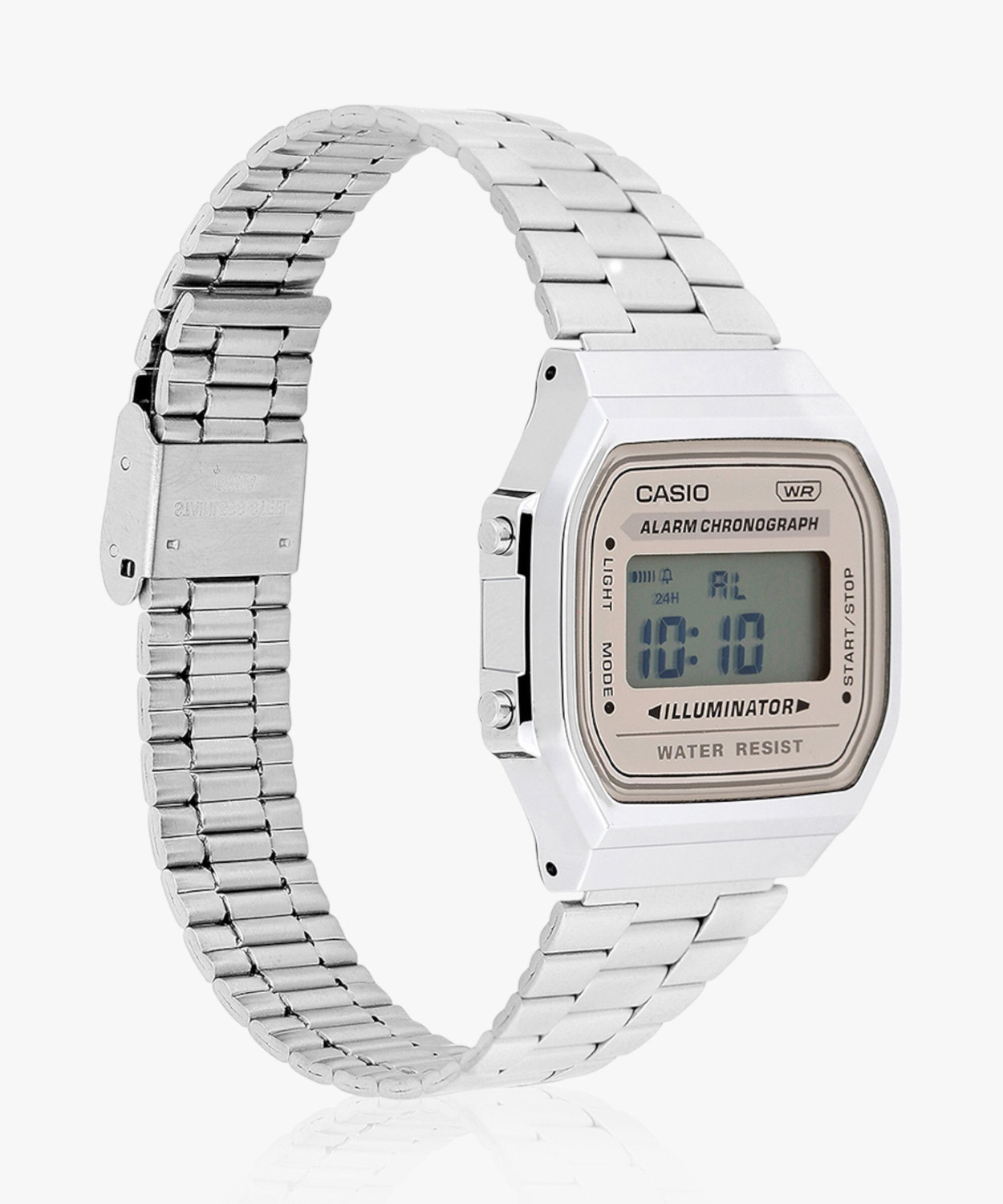 Image of CASIO A168WA-8AYDF Vintage Brown Dial Silver Stainless Steel Band Digital Watch - For Men & Women