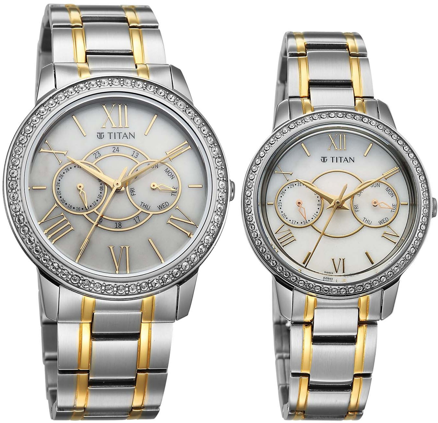 Image of Titan Royal Bandhan Titan Royal Bandhan White Round Dial Couple's Watch / Analog Watch - For Couple