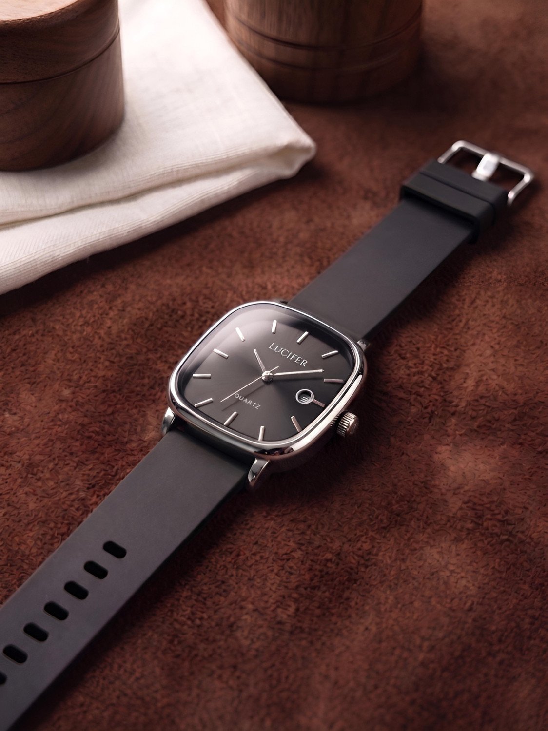 Image of Lucifer Boys Square Analog Watch with Date Display with Flexible Silicone Strap Analog Watch - For Boys