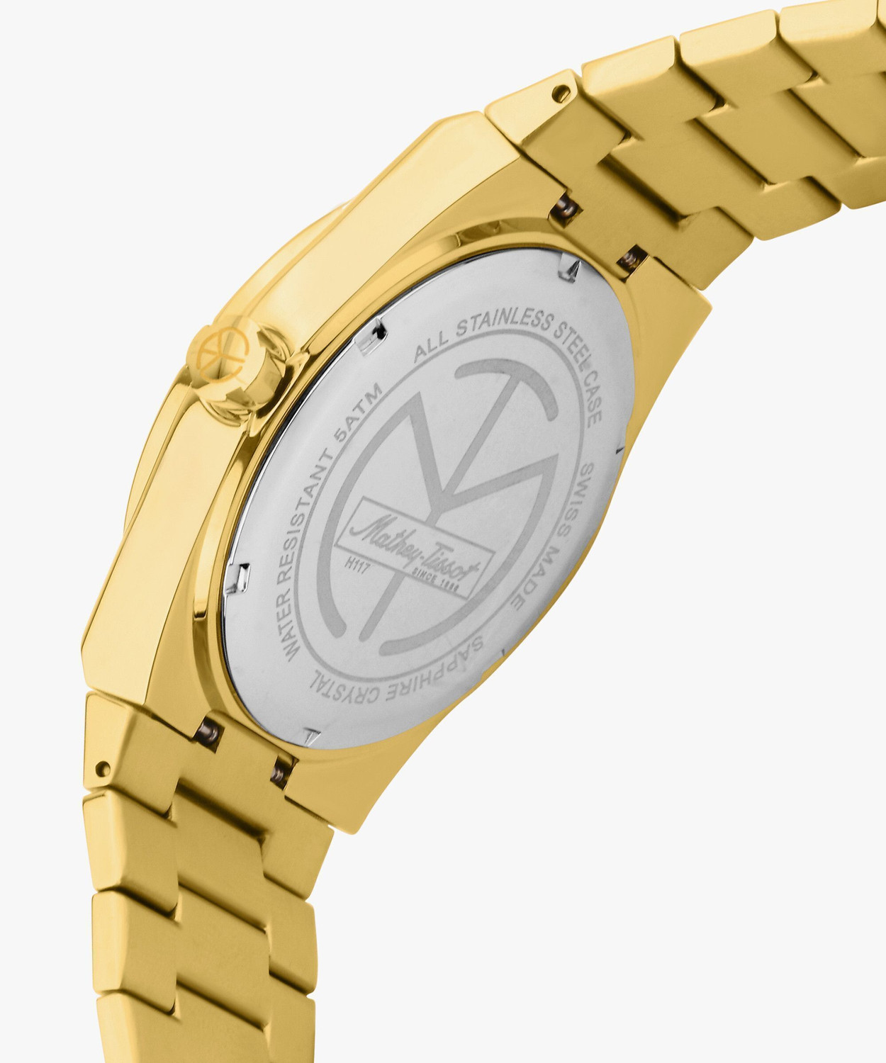 Image of Mathey-Tissot H117PDI Swiss Made Quartz Gold Dial Analog Watch - For Men