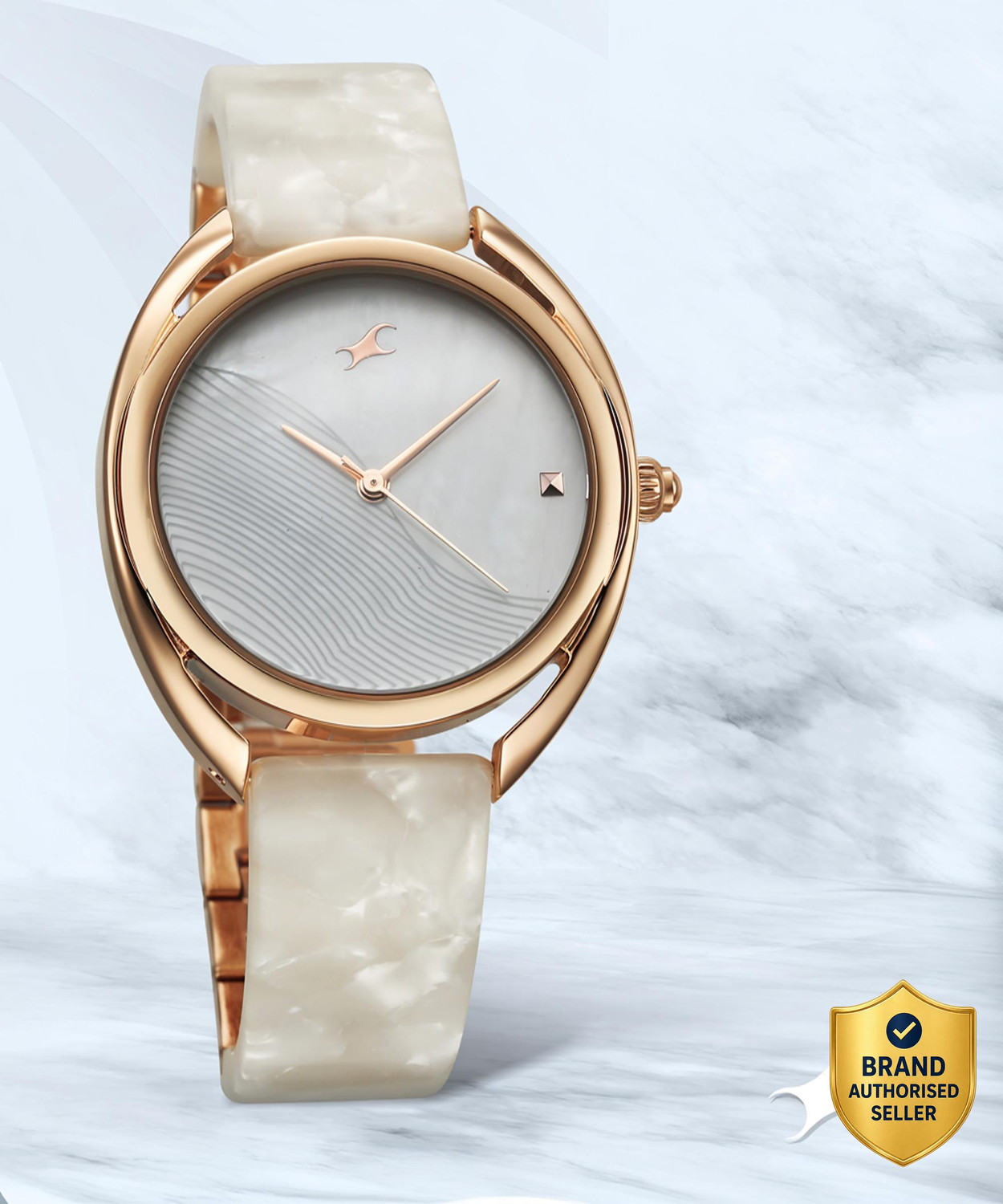 Image of Fastrack Fastrack Younique MOP Dial Rose Gold Acetate & MetalStrap Analog Watch - For Girls