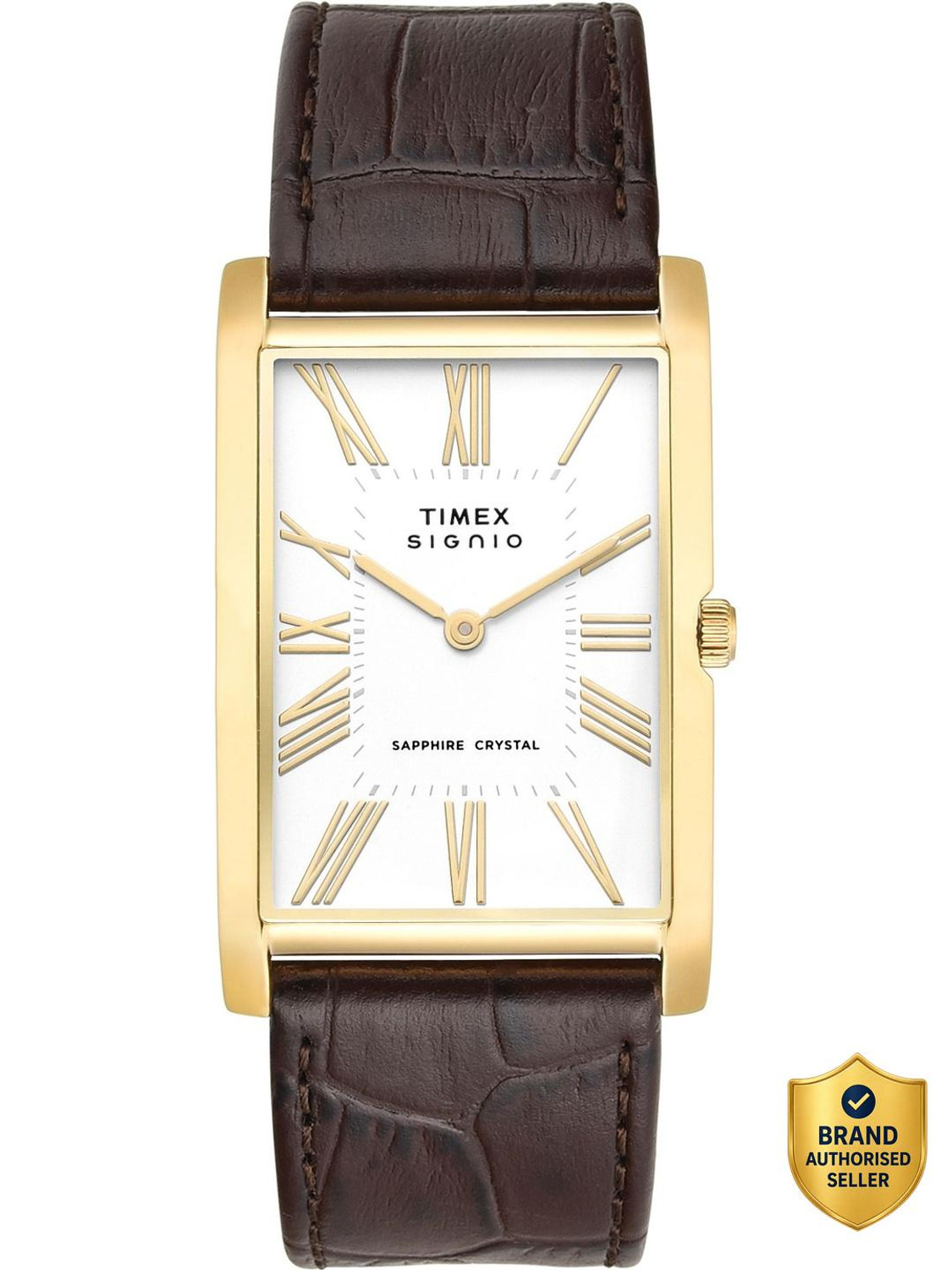 Image of TIMEX TWEG34300 Signio Rectangle 28mm White Dial Analog Watch - For Men