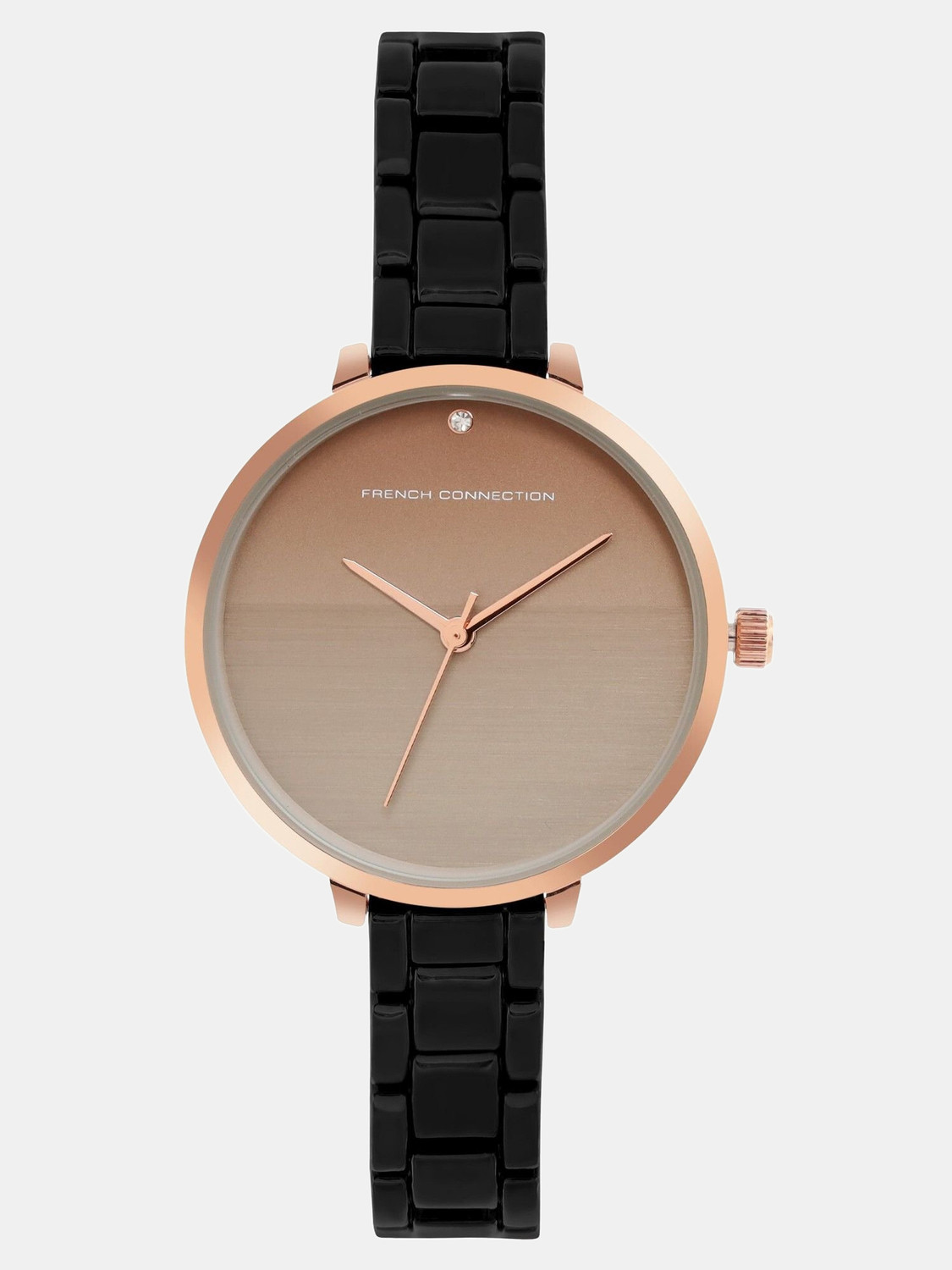 Image of French Connection French Connection Analog Watch for Women -FCS001D Women's Analog Black Watch | Grey Sunray Textured Dial Analog Watch - For Women