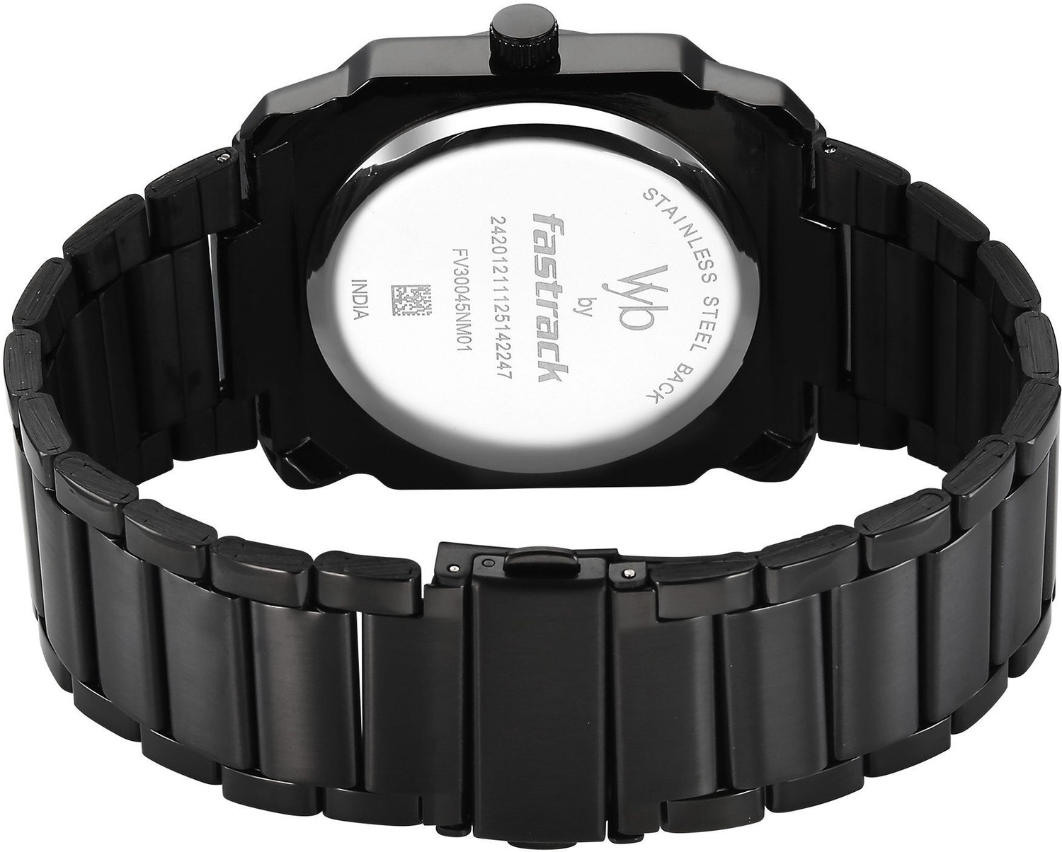 Image of Fastrack Vyb Challenger Fastrack Vyb Challenger Quartz Black Dial Black Stainless Steel Strap Analog Watch - For Men