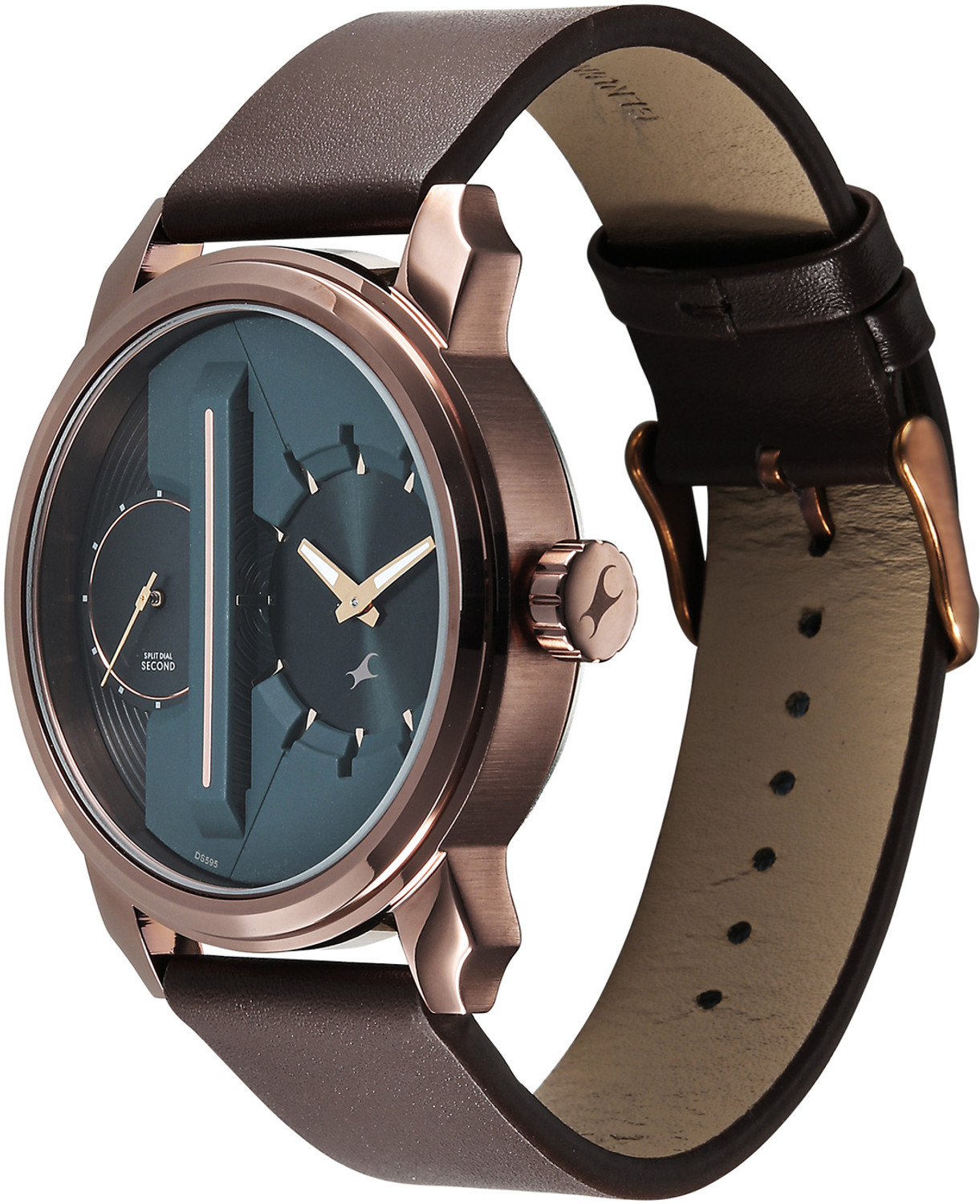 Image of Fastrack Fastrack Pulse IV Quartz Dark Green Dial Brown Leather Strap Analog Watch - For Men