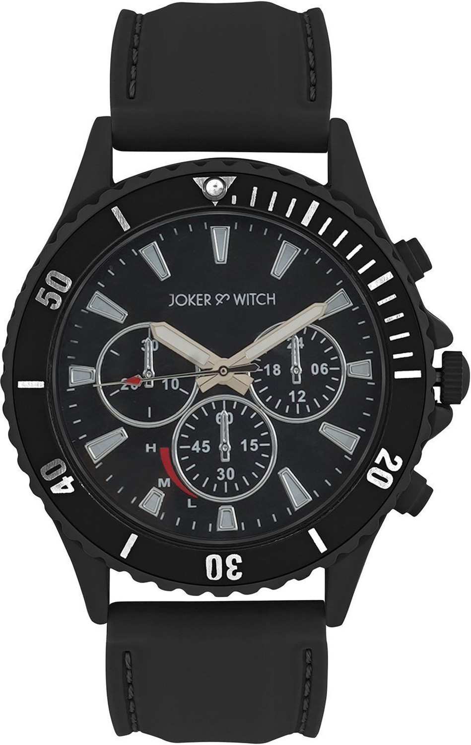 Image of Joker & Witch SPACEY ALL BLACK SILICON STRAP WATCH Analog Watch - For Men