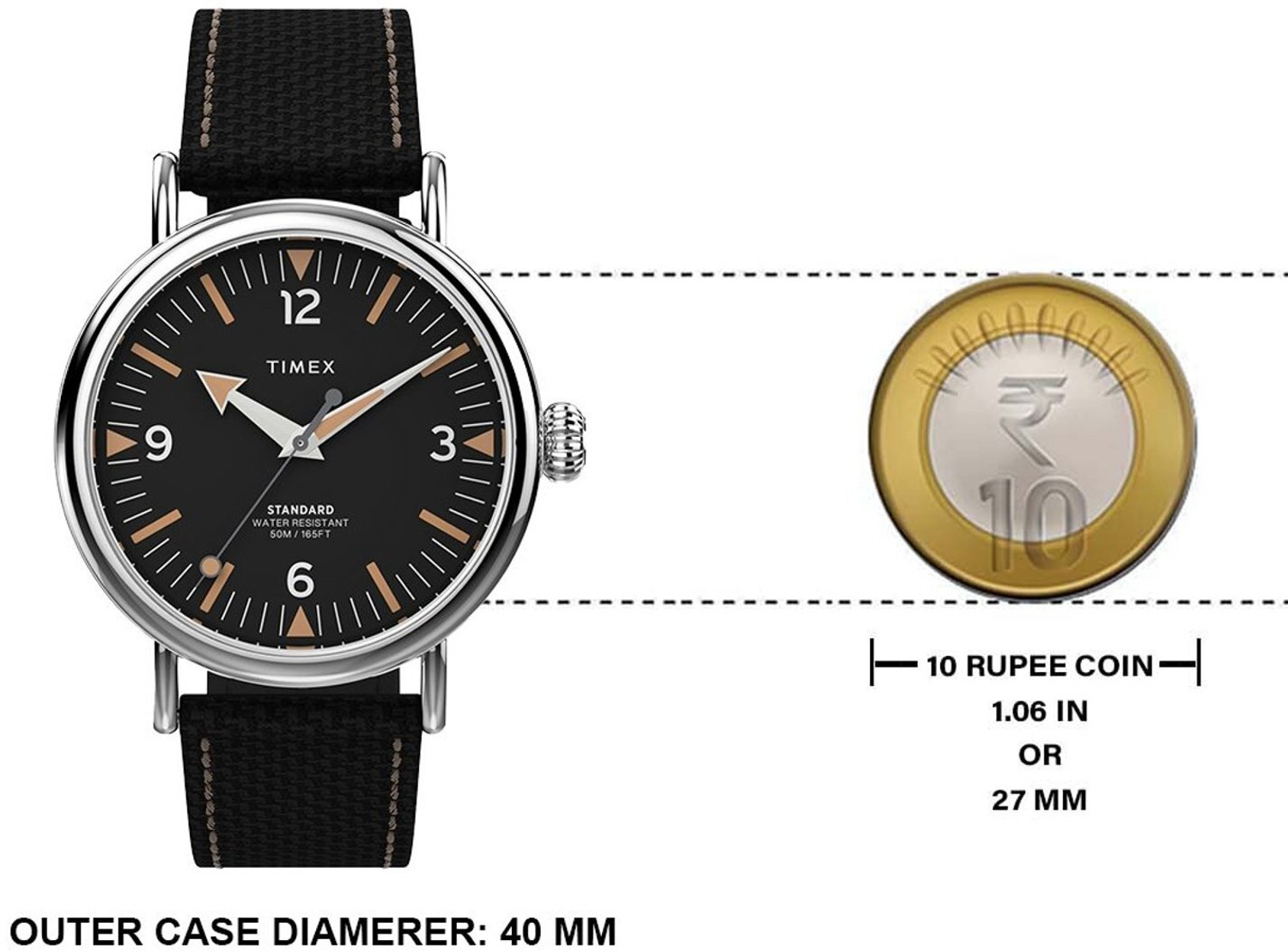 Image of TIMEX TW2V44000UJ Waterburry Round 40mm Black Dial Analog Watch - For Men