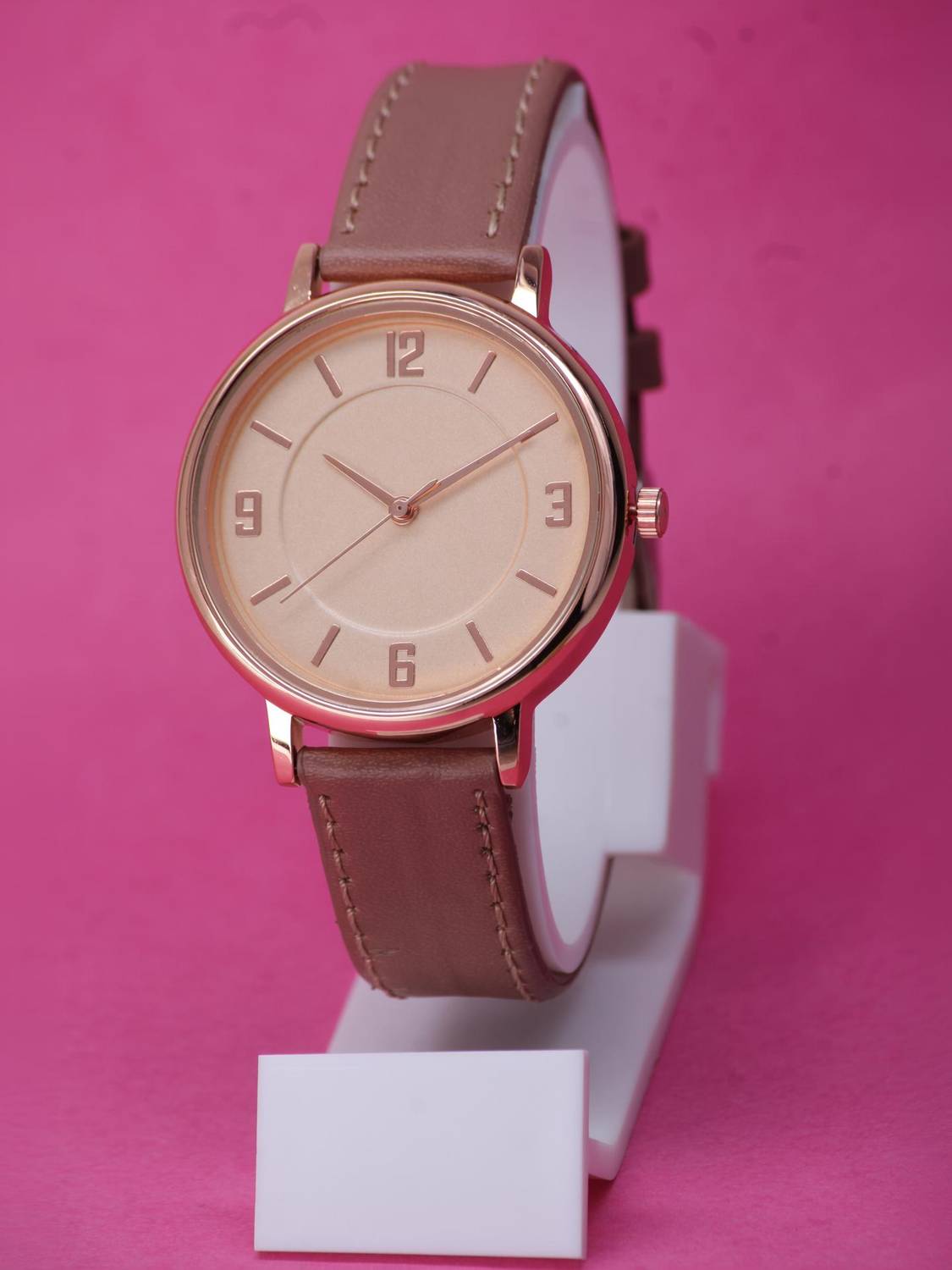 BHAKTVATSAL Fancy sweing Leather Belt Attractive Rosegold Case Dail Women Analog Watch  - For Girls