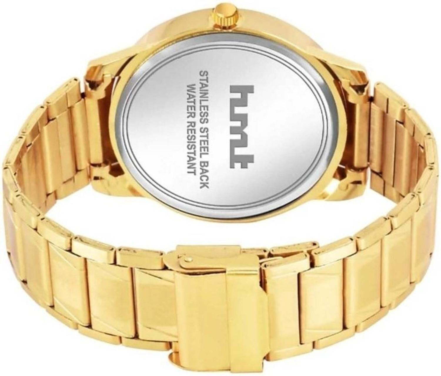 Image of HMT DLX GP Black Roman Golden Black Roman Dail GP With Day & Date Feature Analog Watch - For Men