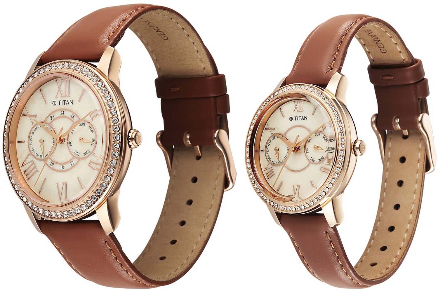 Titan Royal Bandhan Pink Couple's Watch - Image 3