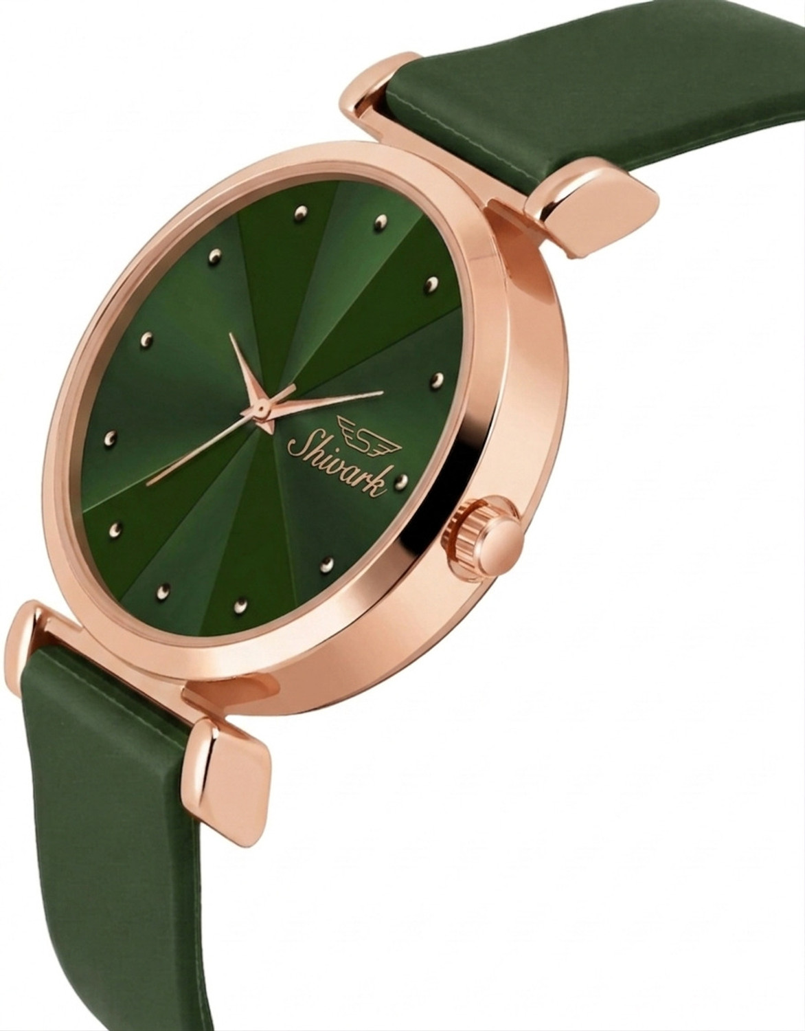 Image of Shivark Green Dial And Silicone Strap Analog Watch - For Women