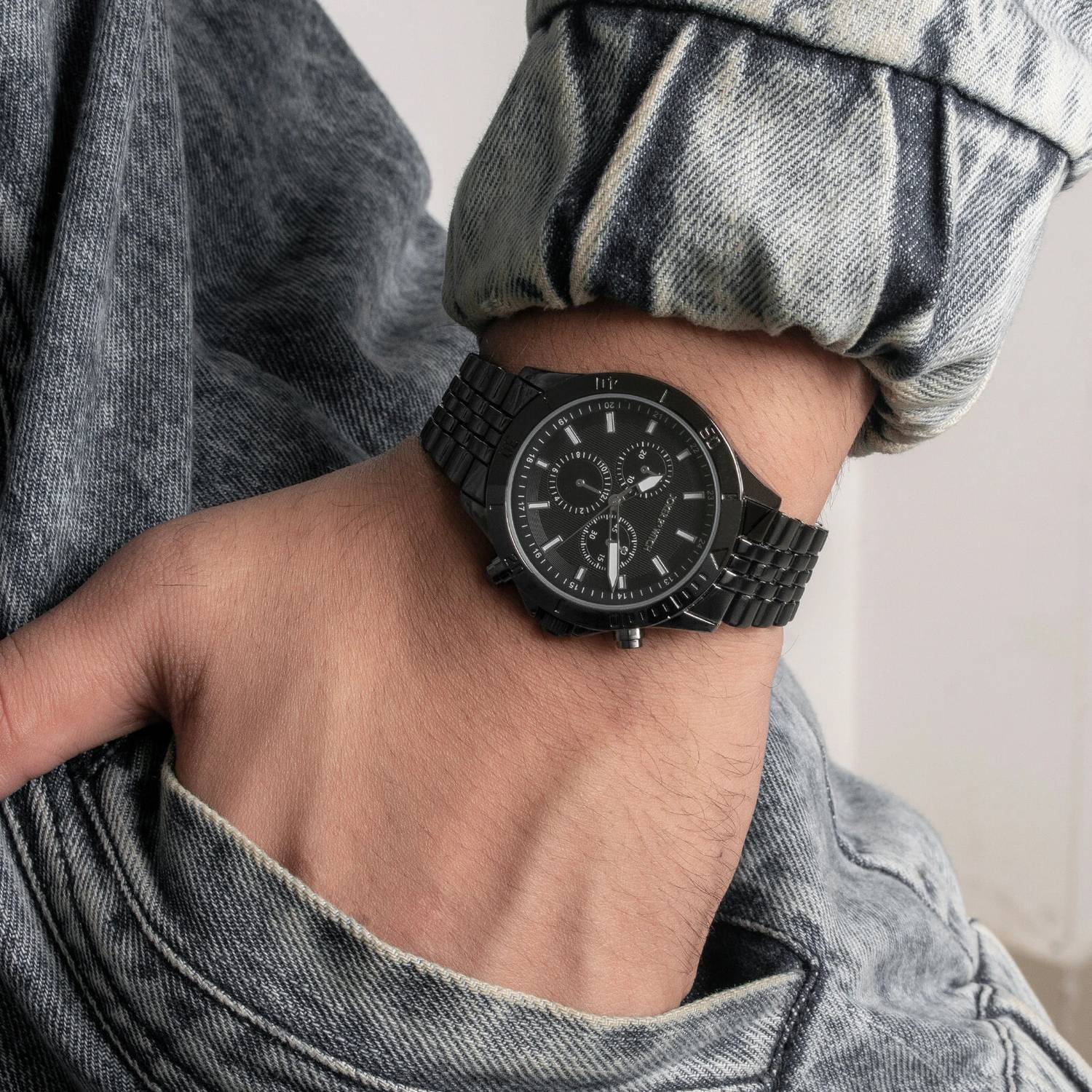 Joker & Witch AIRE All Black PU Strap Watch - Men - Image 2