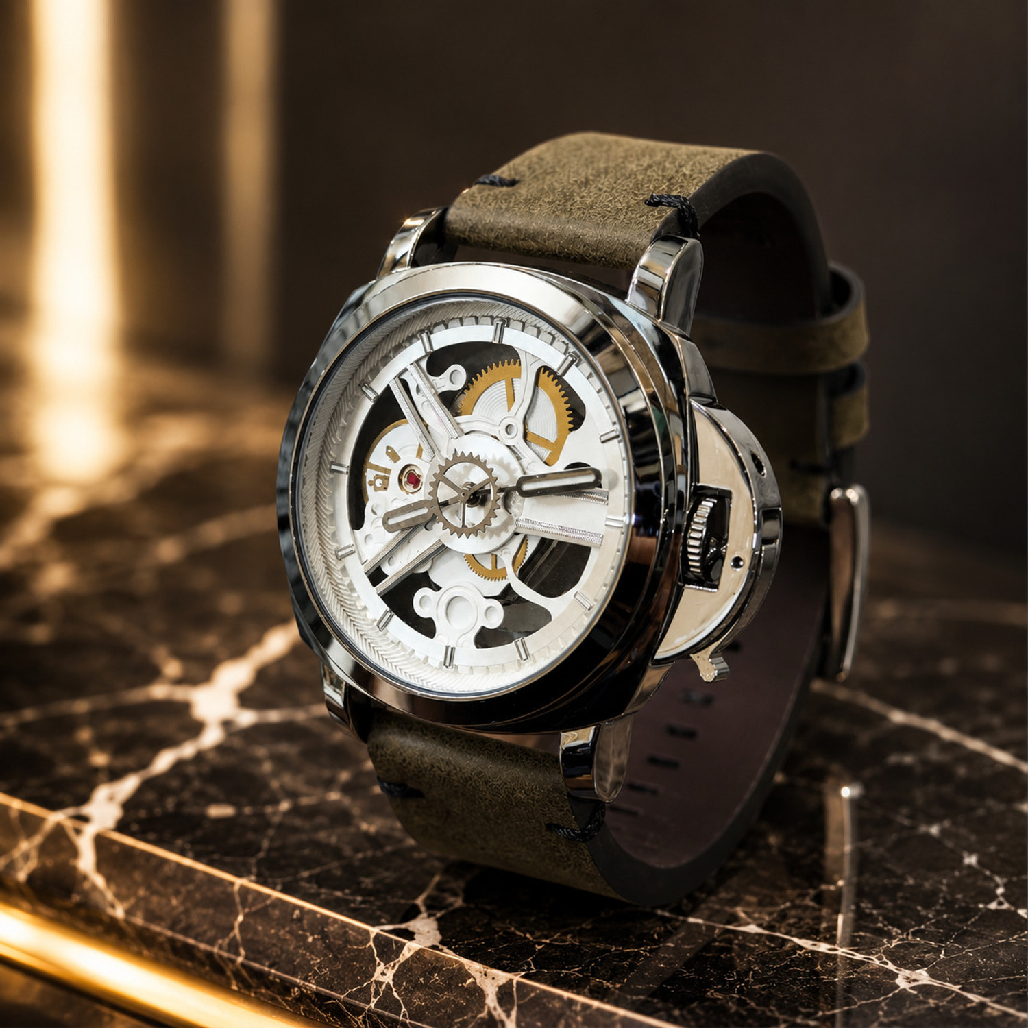Image of italigs Italigs Forest Phantom Skeleton Analog Watch Italigs Forest Luxury Skeleton Series Analog Watch - For Men