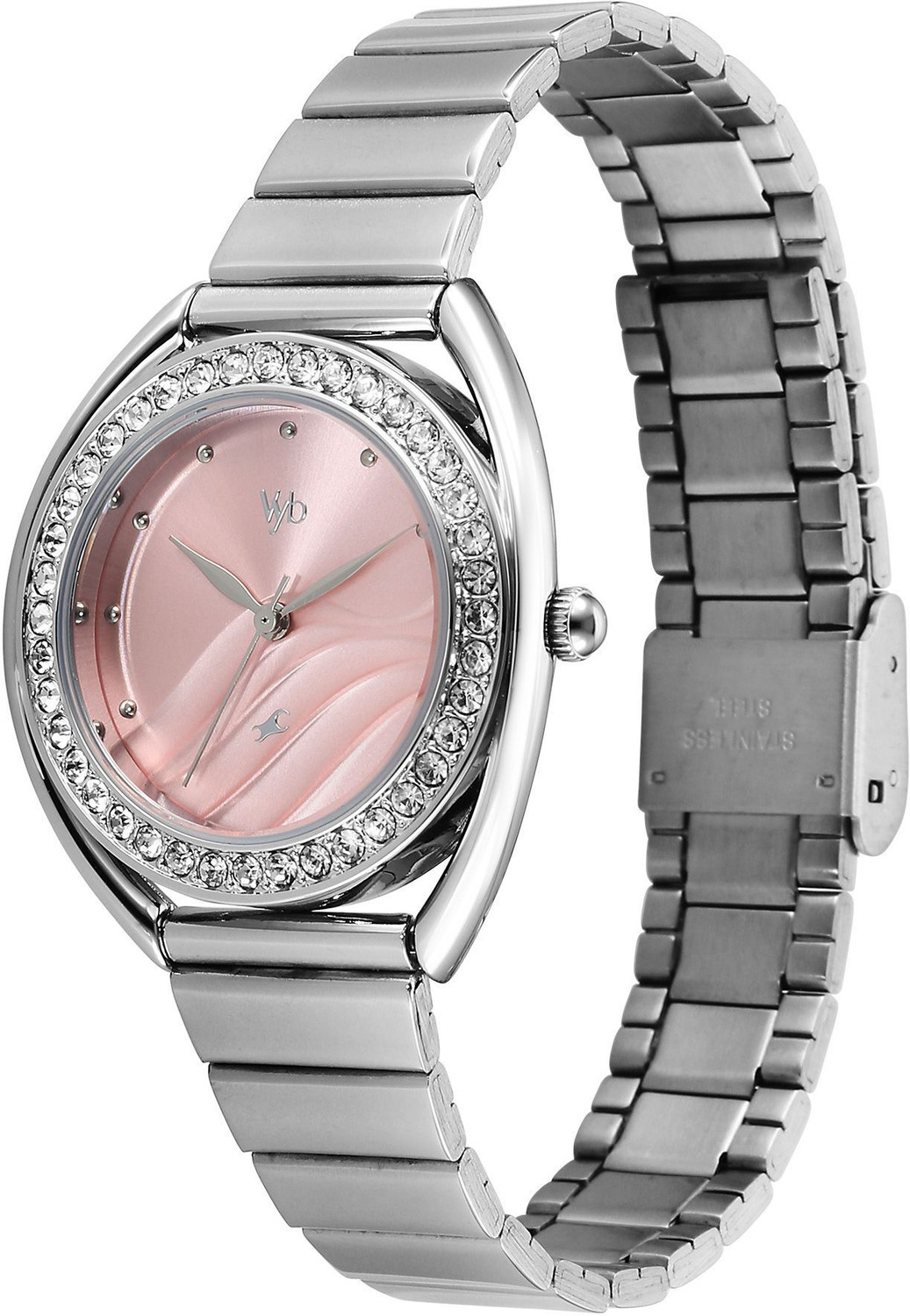 Image of Fastrack Vyb Eclipse Minimalist Quartz Dial Rose Gold Alloy Strap Analog Watch - For Women