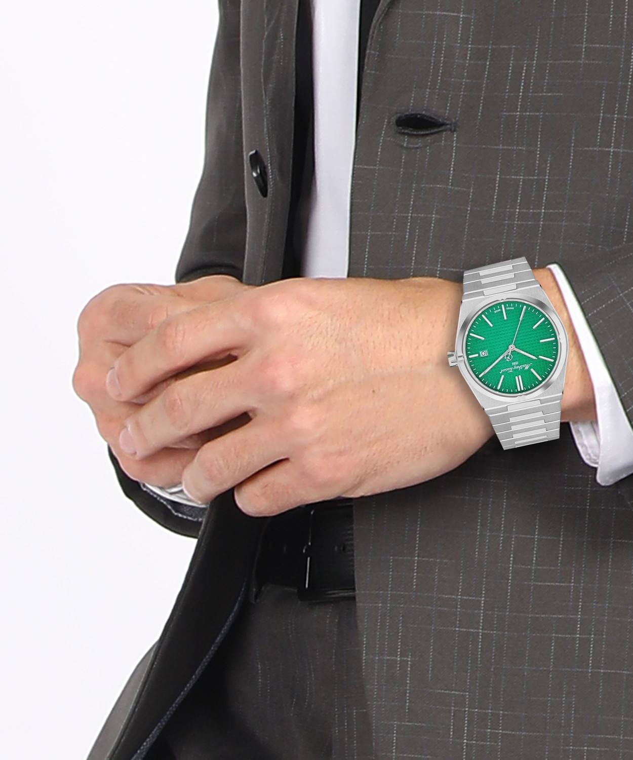 Image of Mathey-Tissot H117AV Swiss Made Quartz Green Dial Analog Watch - For Men