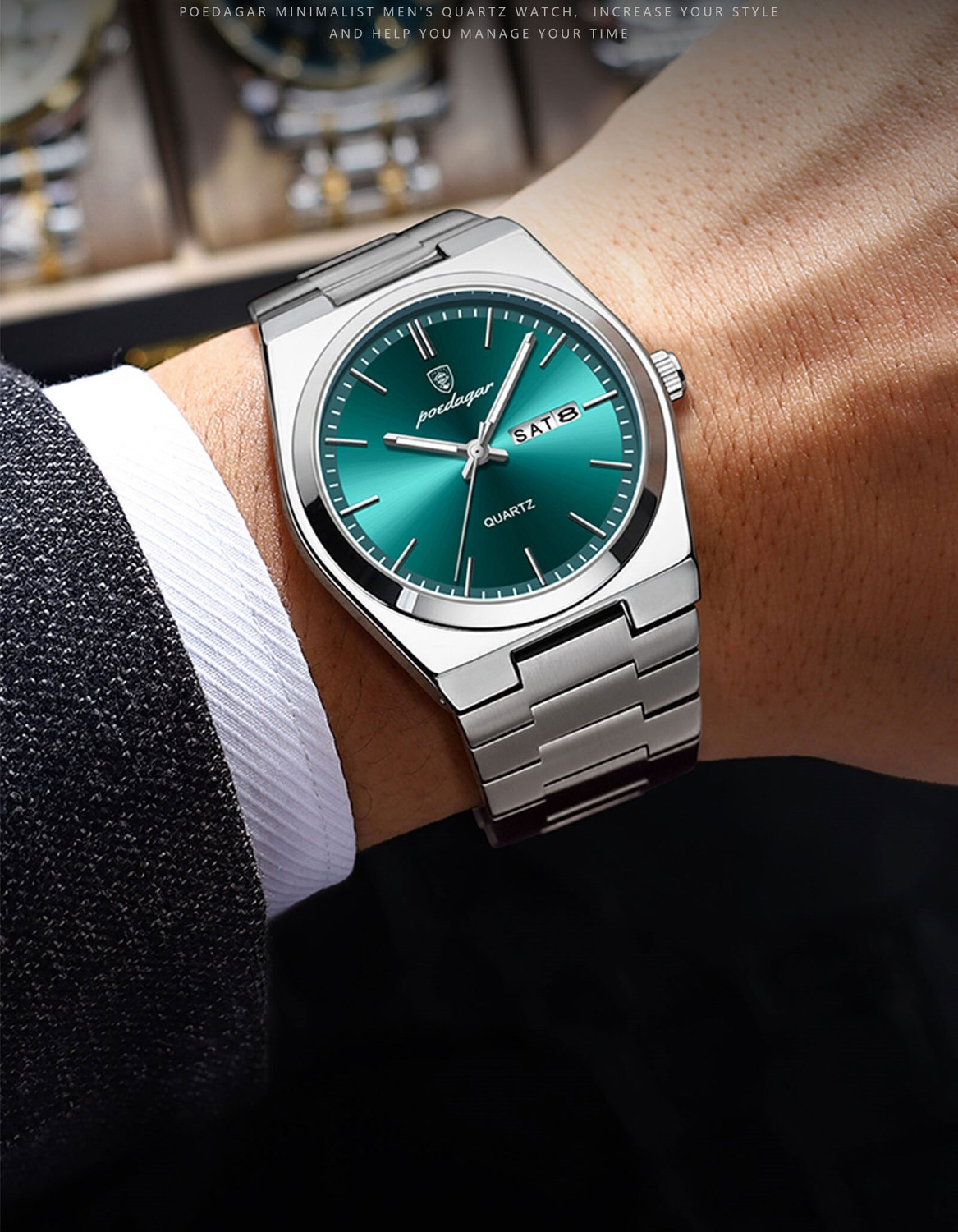 Image of POEDAGAR Mens Watch Analog Day & Date Display Luxury wrist Watch For Men Analog Watch - For Men