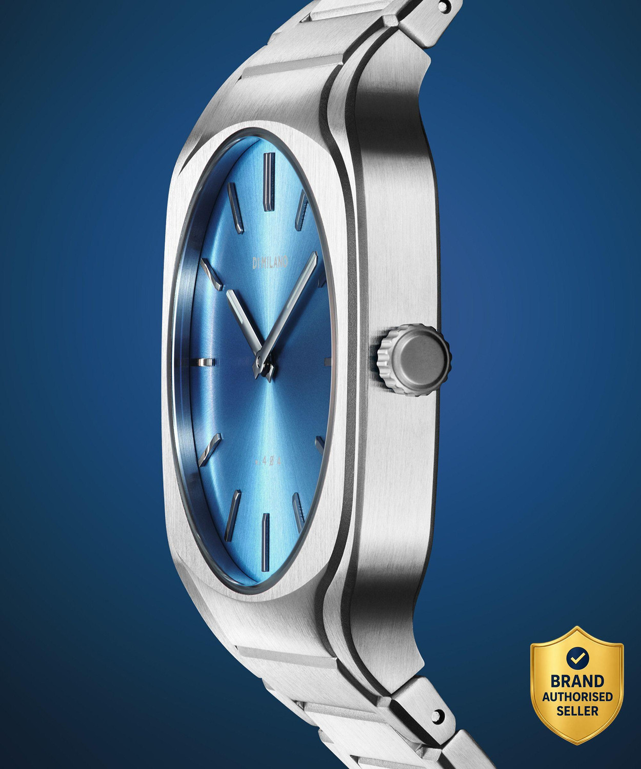 Image of D1 MILANO SQBJ07 Square Quartz Dial Soleil Blue With Silver Details Analog Watch - For Men & Women