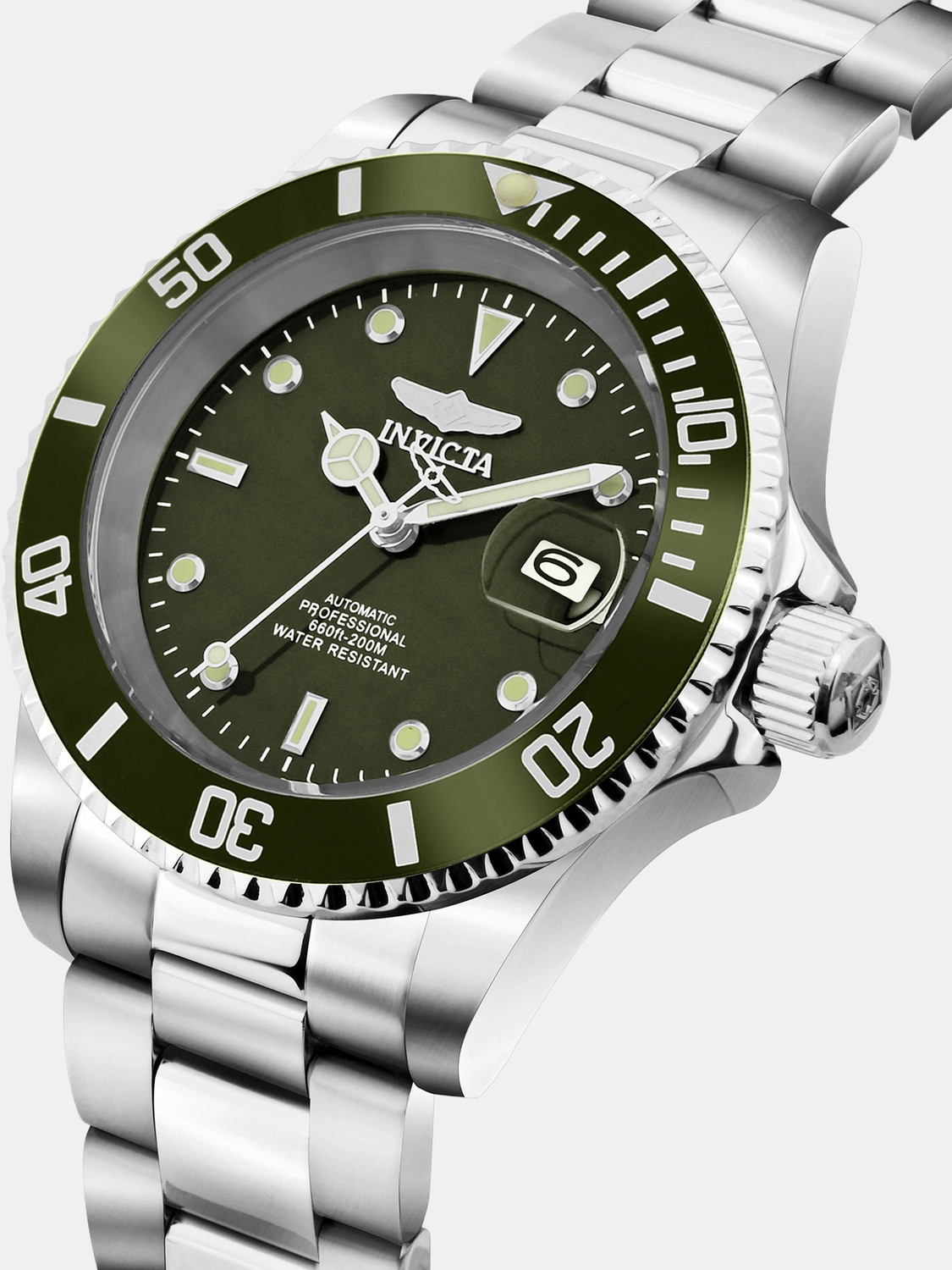 Image of INVICTA Pro Diver Pro Diver Automatic Green Dial Analog Watch - For Men