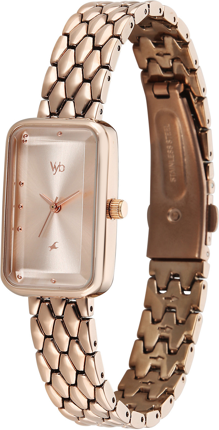 Image of Fastrack Vyb Aurora Fastrack Vyb Aurora Quartz Rose Gold Dial Rose Gold Strap Analog Watch - For Women