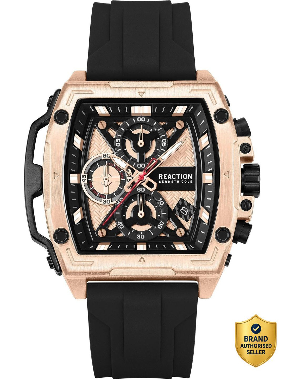Image of Kenneth Cole Reaction Chronograph Rose Gold Dial Watch For Men's -KRWGO0071202 Analog Watch - For Men