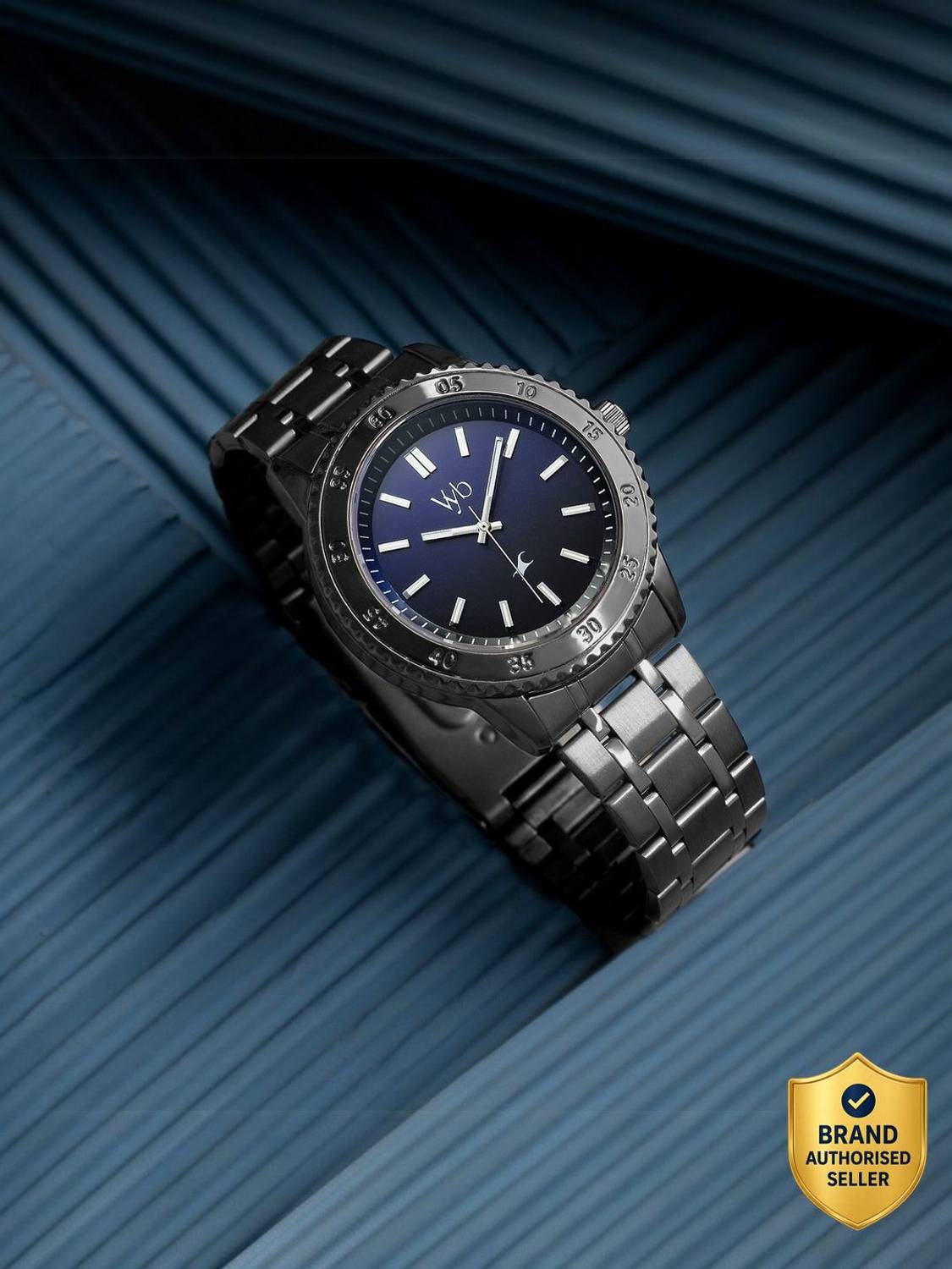Fastrack Vyb Quest Blue Dial Gun Stainless Steel Watch - Image 1