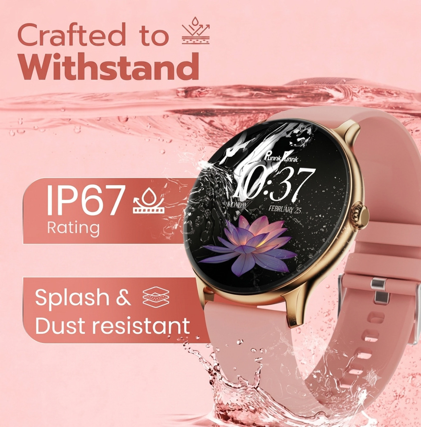 Image of ROXTO SMART ROUND PINK WATCH Digital Watch - For Men & Women SMART PINK WATCH01