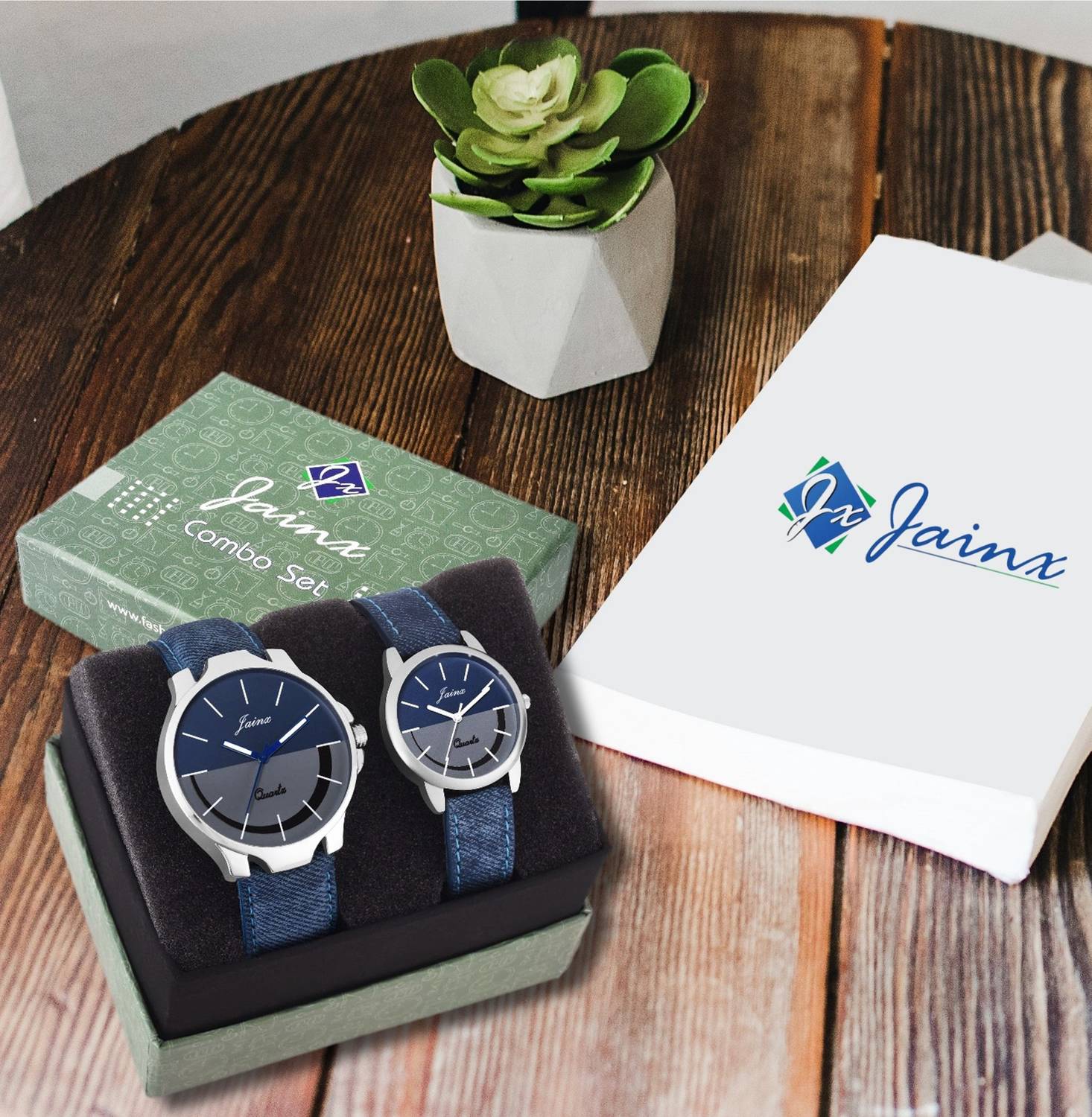 JAINX Multi Color Dial Denim Strap Analog Watch - For Couple - Buy