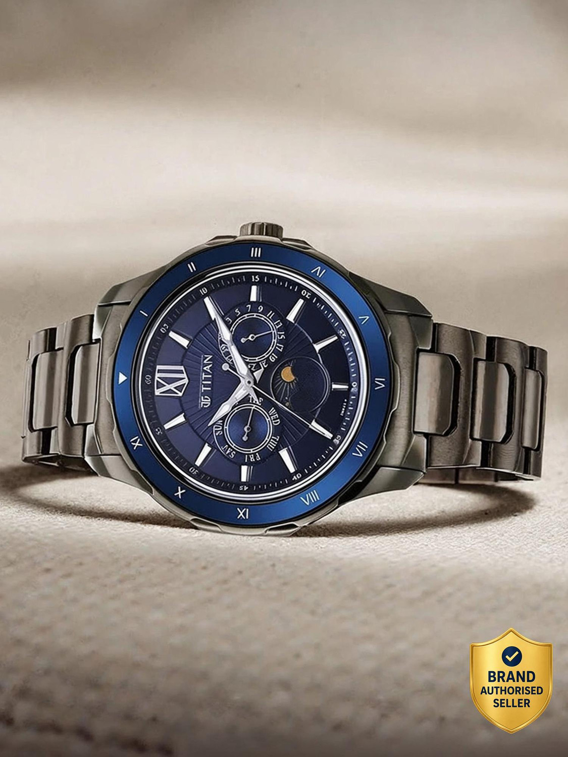 Titan Regalia Premium Multifunction Blue Dial Grey SS Strap Analo... more