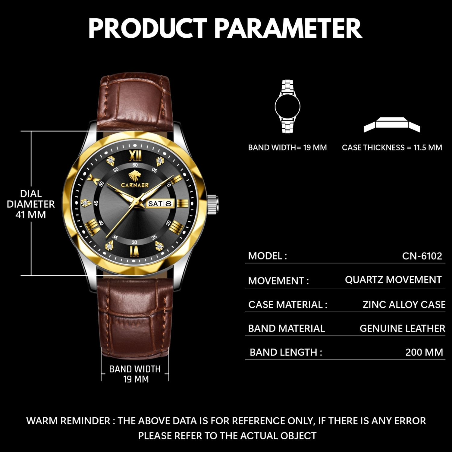 Image of Carnaer Wrist Watch for men , boys, gents Imperium Analog Watch - For Men